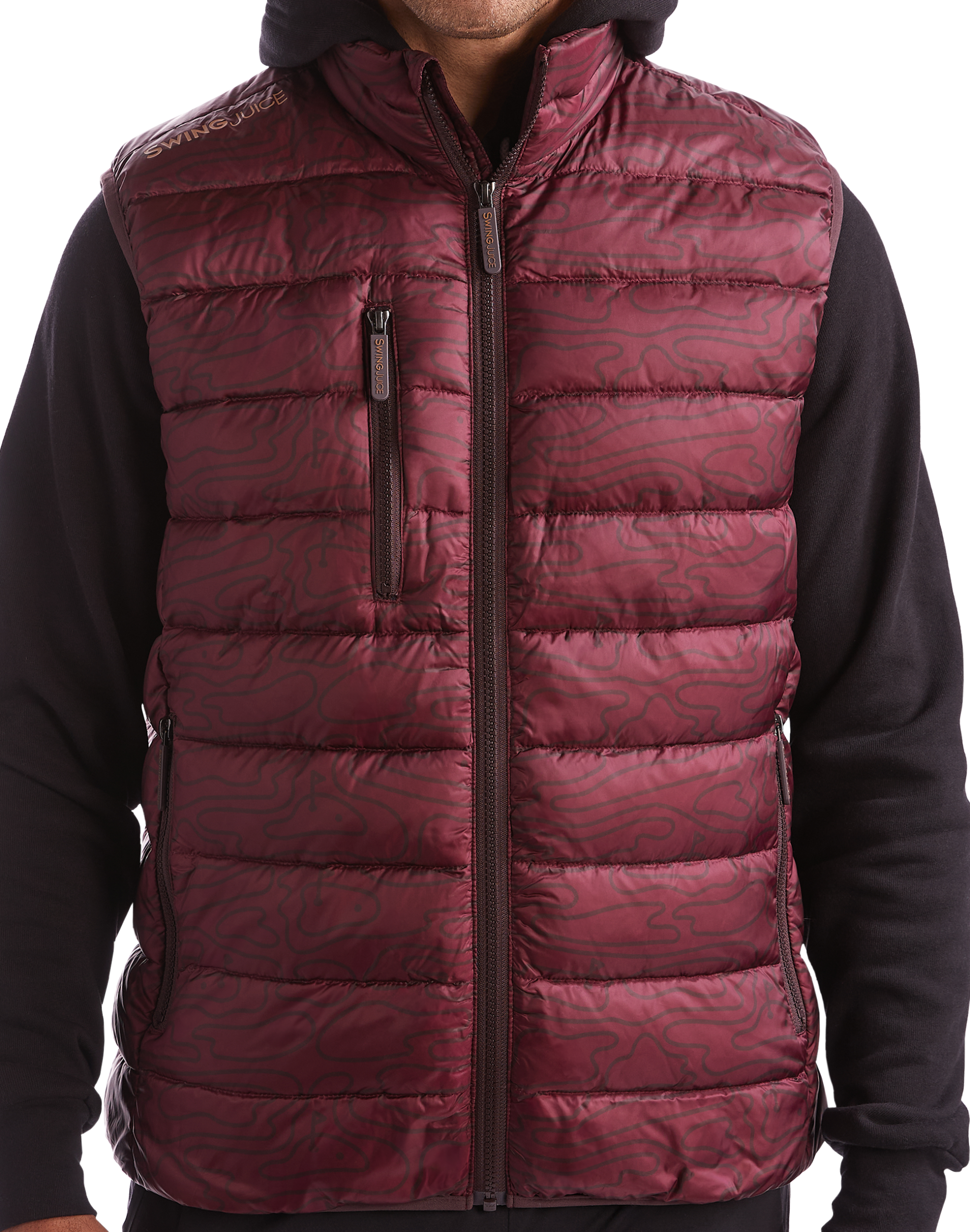 SwingJuice Golf Rhythmic Lines Men's Packable Puffer Vest