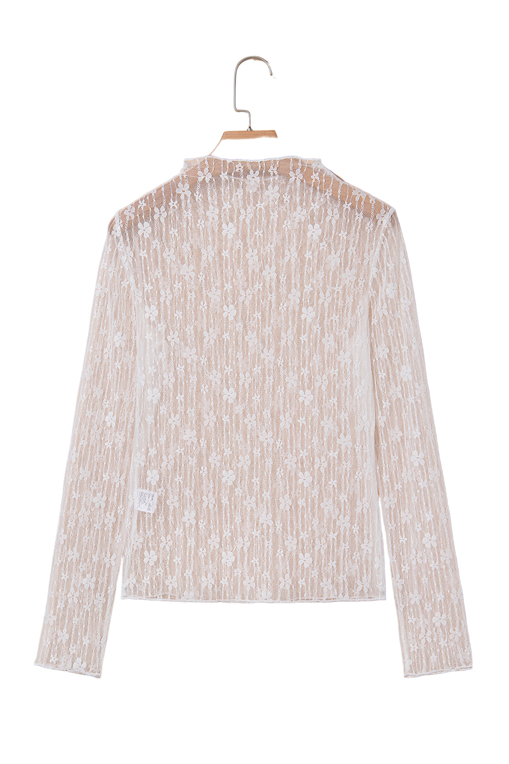 Threaded Pear Adalynn Sheer Floral Lace Long Sleeve Top - Image 8