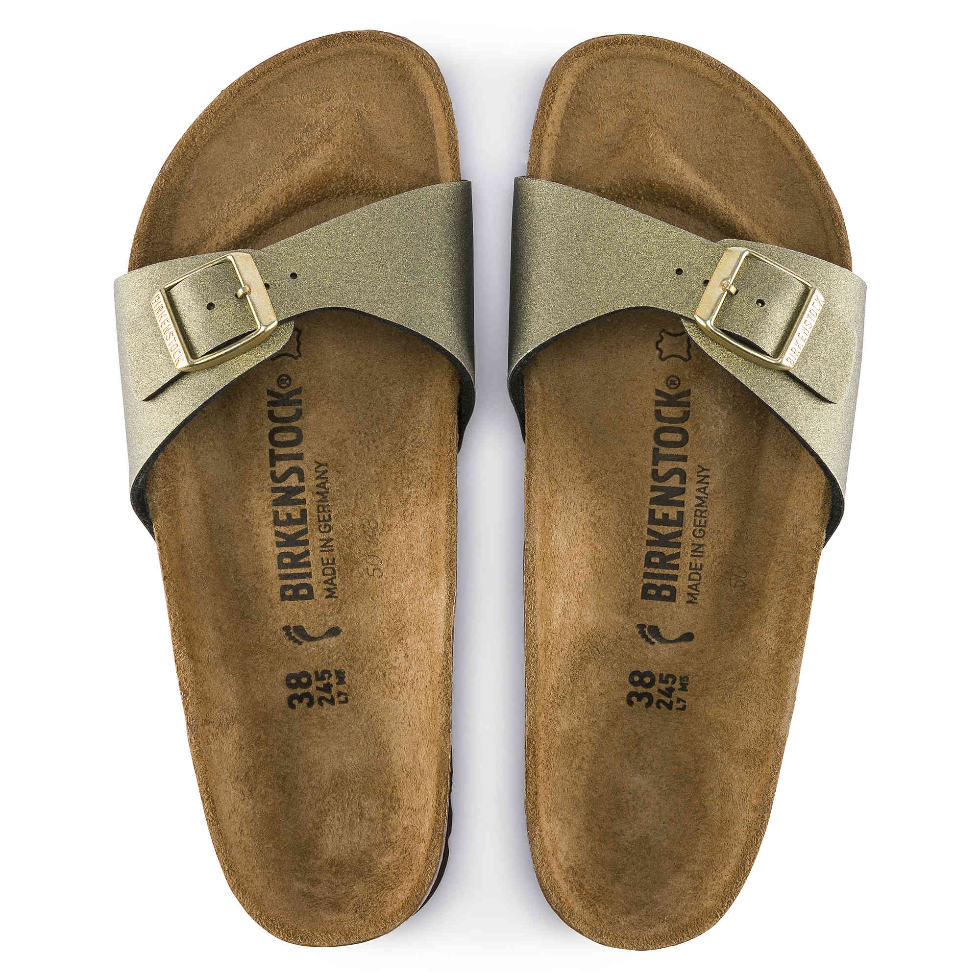Birkenstock Madrid Birko-Flor Icy Metallic Stone Gold - Image 3