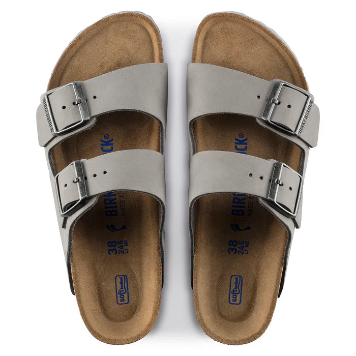 Birkenstock Arizona Big Buckle Birkibuc Nubuck Dove Gray - Image 3