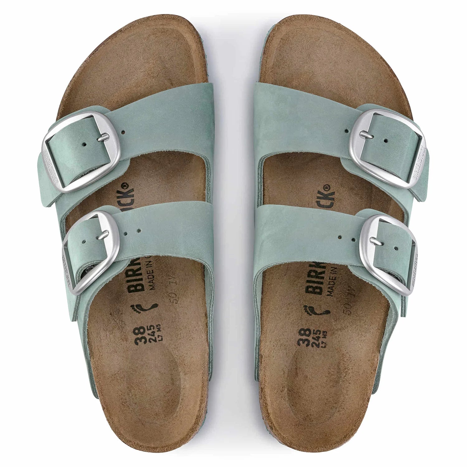 Birkenstock Arizona Big Buckle Natural Leather Nubuck Beryl - Image 5