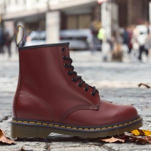 Dr. Martens Unisex 1460 Smooth Leather Lace Up Boots 'Cherry Red'