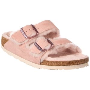 Birkenstock Arizona Shearling Suede Leather Light Rose