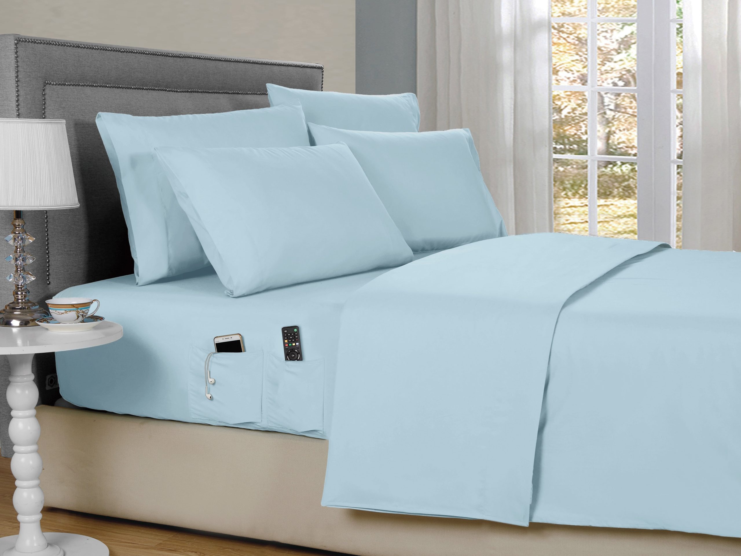 Kathy Ireland 6-Piece Smart Pocket Sheet Sets w/ Side Pocket by Bed Bath Fashions - Image 6