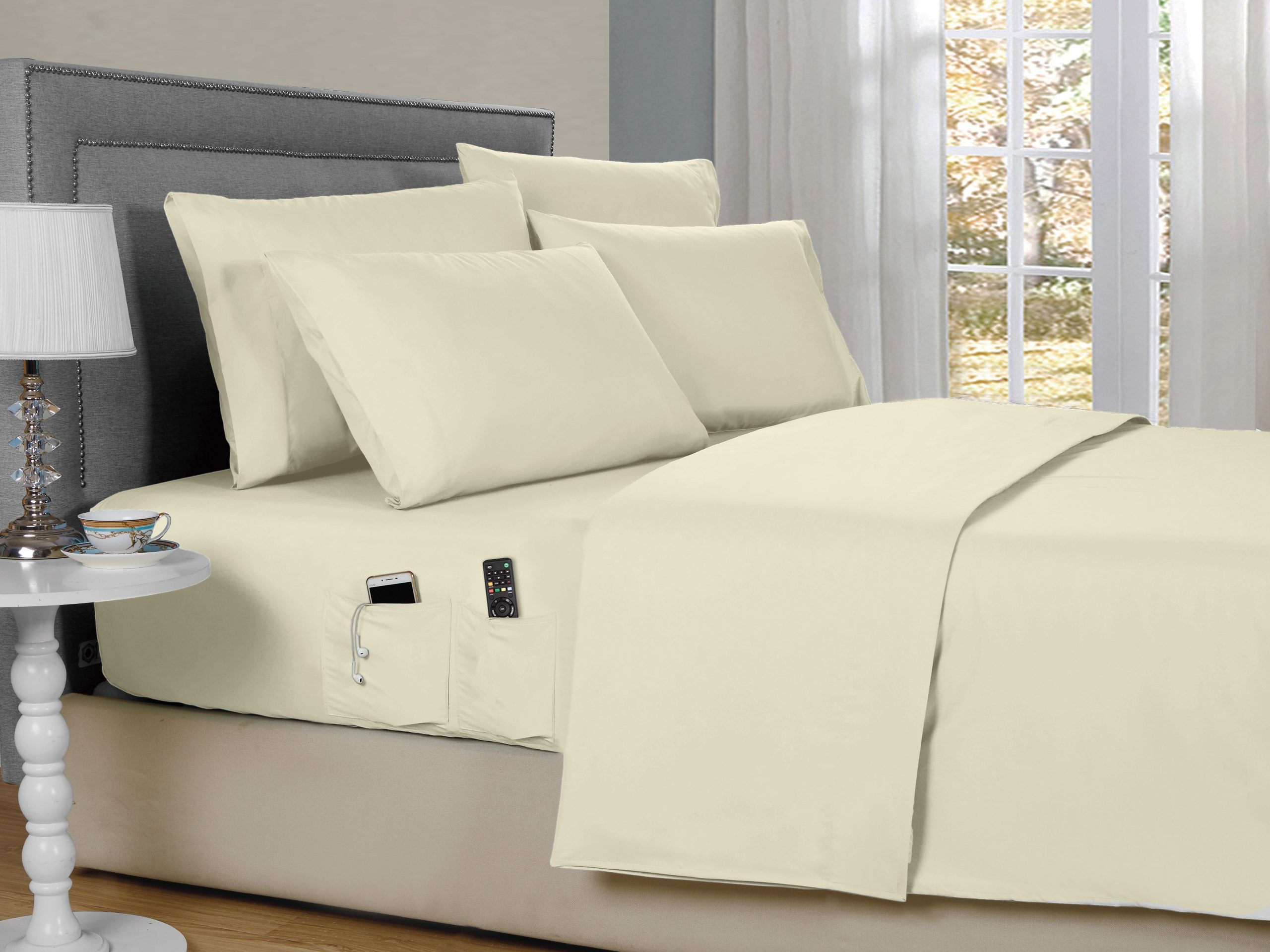 Kathy Ireland 6-Piece Smart Pocket Sheet Sets w/ Side Pocket by Bed Bath Fashions - Image 4