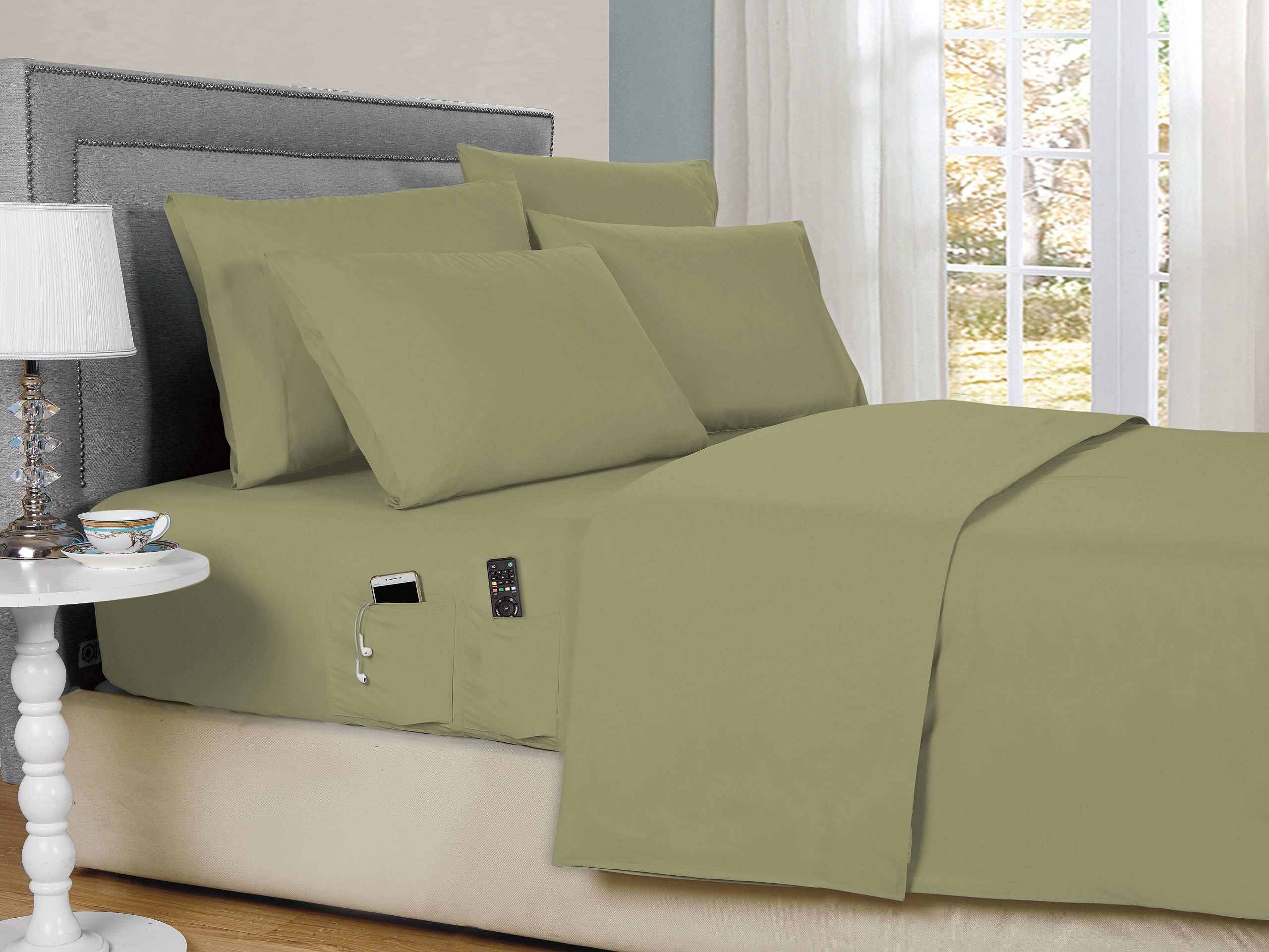 Kathy Ireland 6-Piece Smart Pocket Sheet Sets w/ Side Pocket by Bed Bath Fashions - Image 2