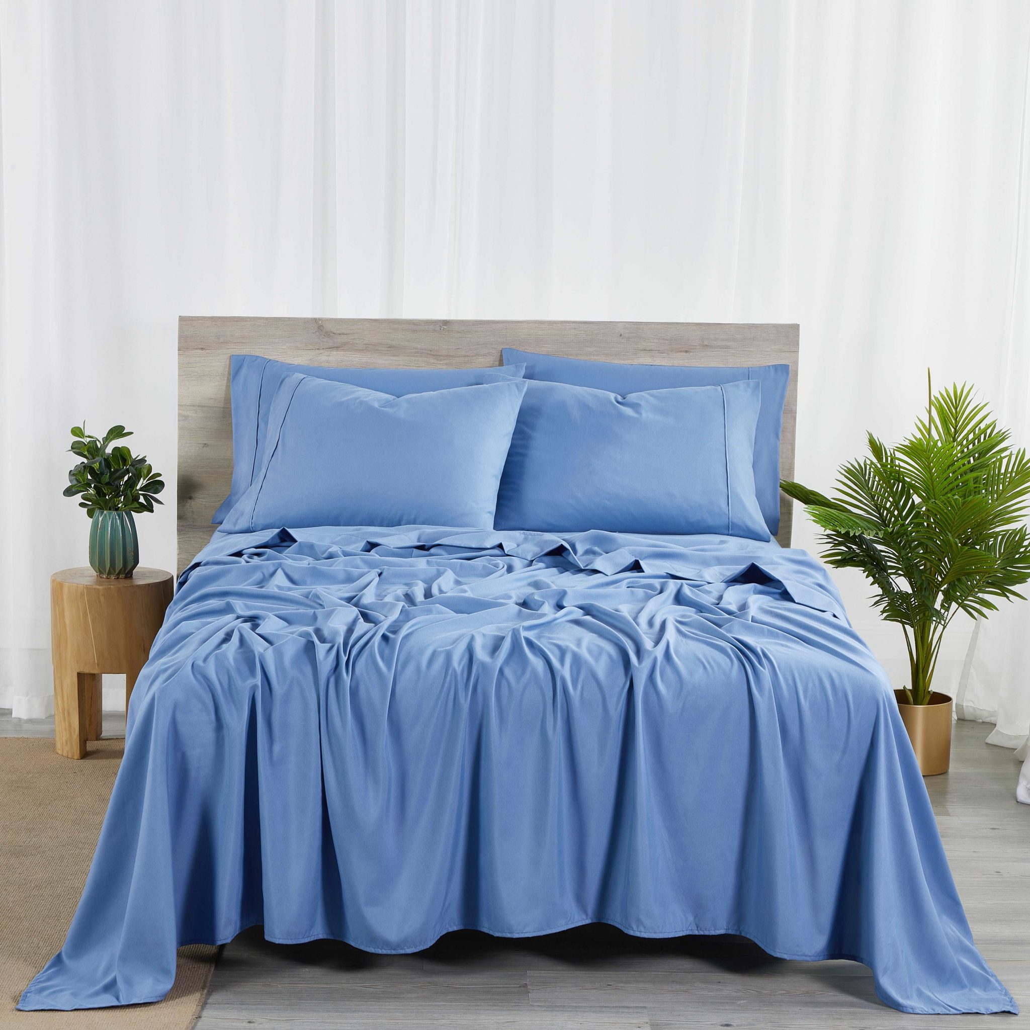 Bibb Home Bamboo 2000 Count 6 Piece Sheet Set with Sure Grip