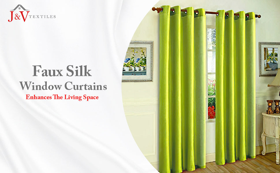 J&V Textiles 2 Panels Solid Grommet Faux Silk Window Curtain Drapes Treatment in 84 Length - Image 26