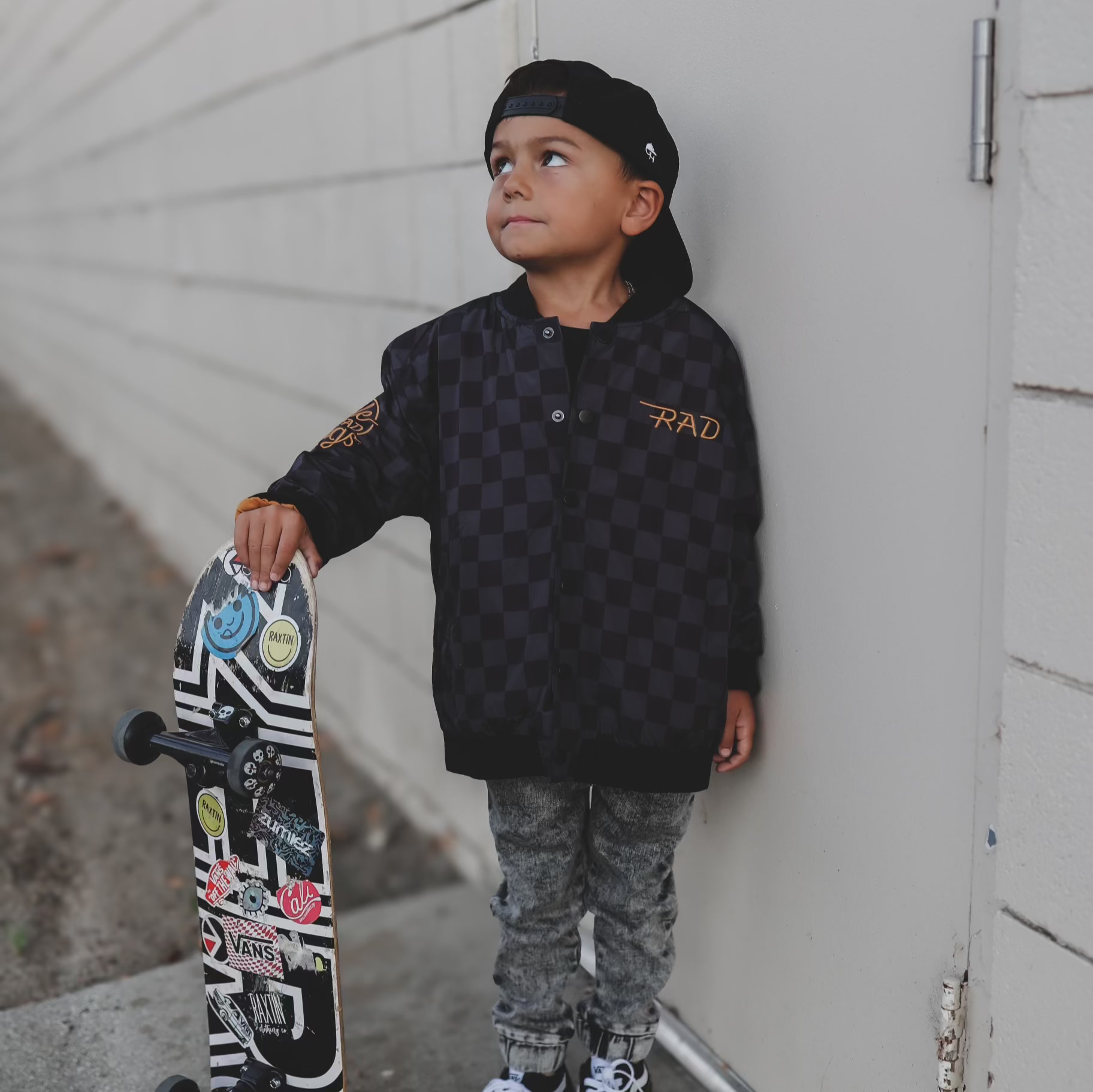 LITTLE RAD THINGS BOY'S WATERPROOF LETTERMAN JACKET