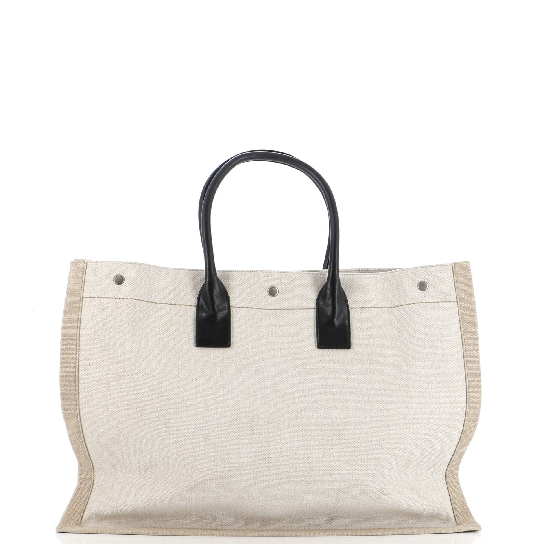 Pre-Loved Saint Laurent Rive Gauche Shopper Tote Canvas Large - Image 3