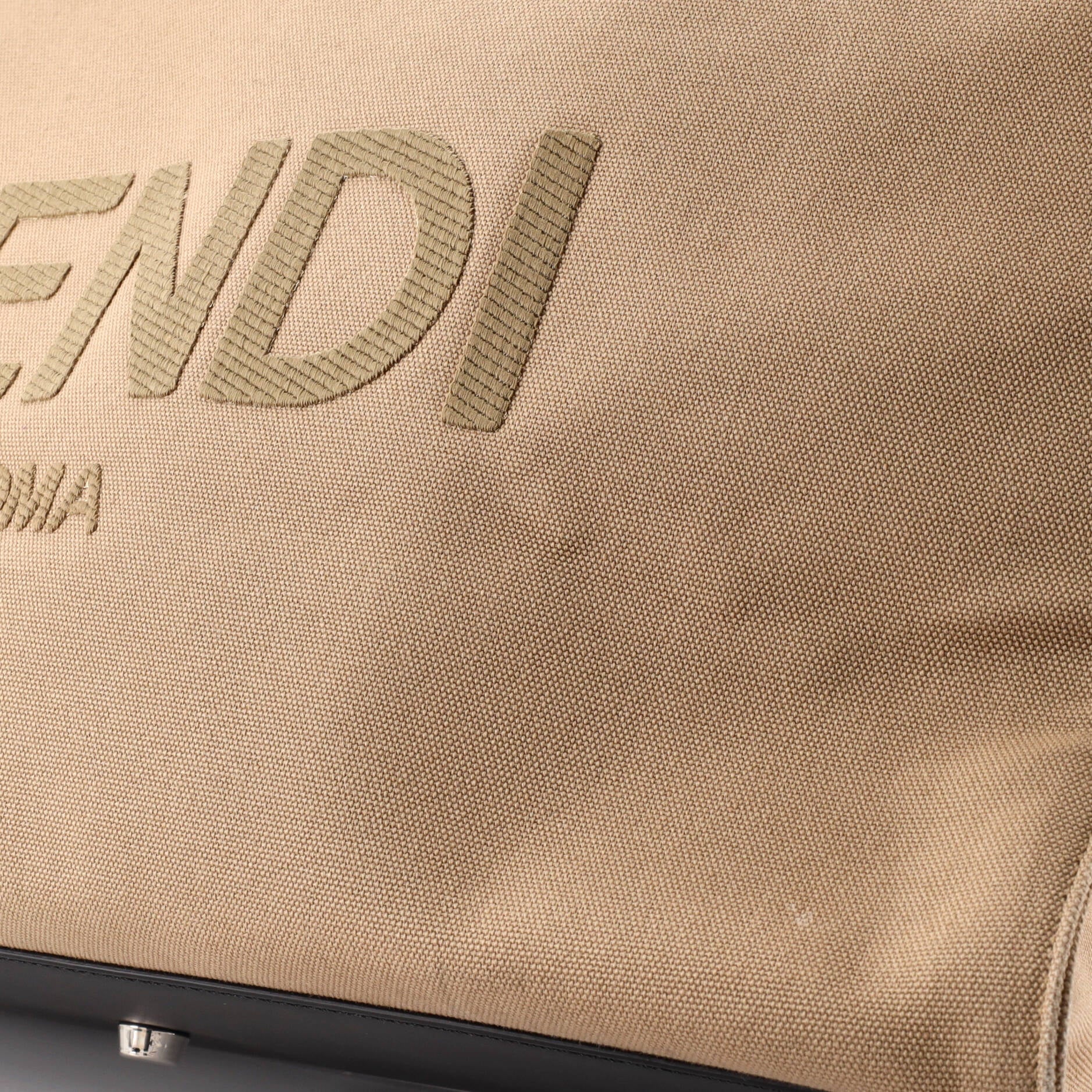 Pre-Loved Fendi Cut Out Handle Shopper Tote Canvas Large - Image 7