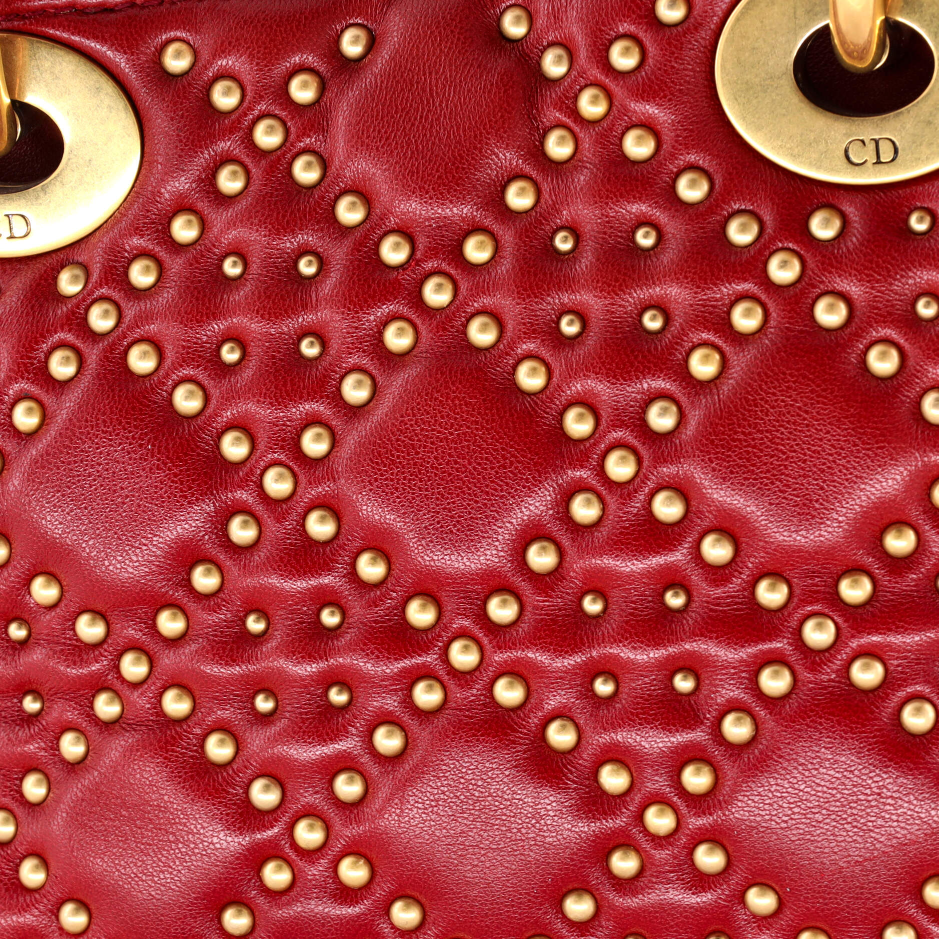 Pre-Loved Christian Dior Supple Lady Dior Bag Cannage Studded Lambskin Mini - Image 7