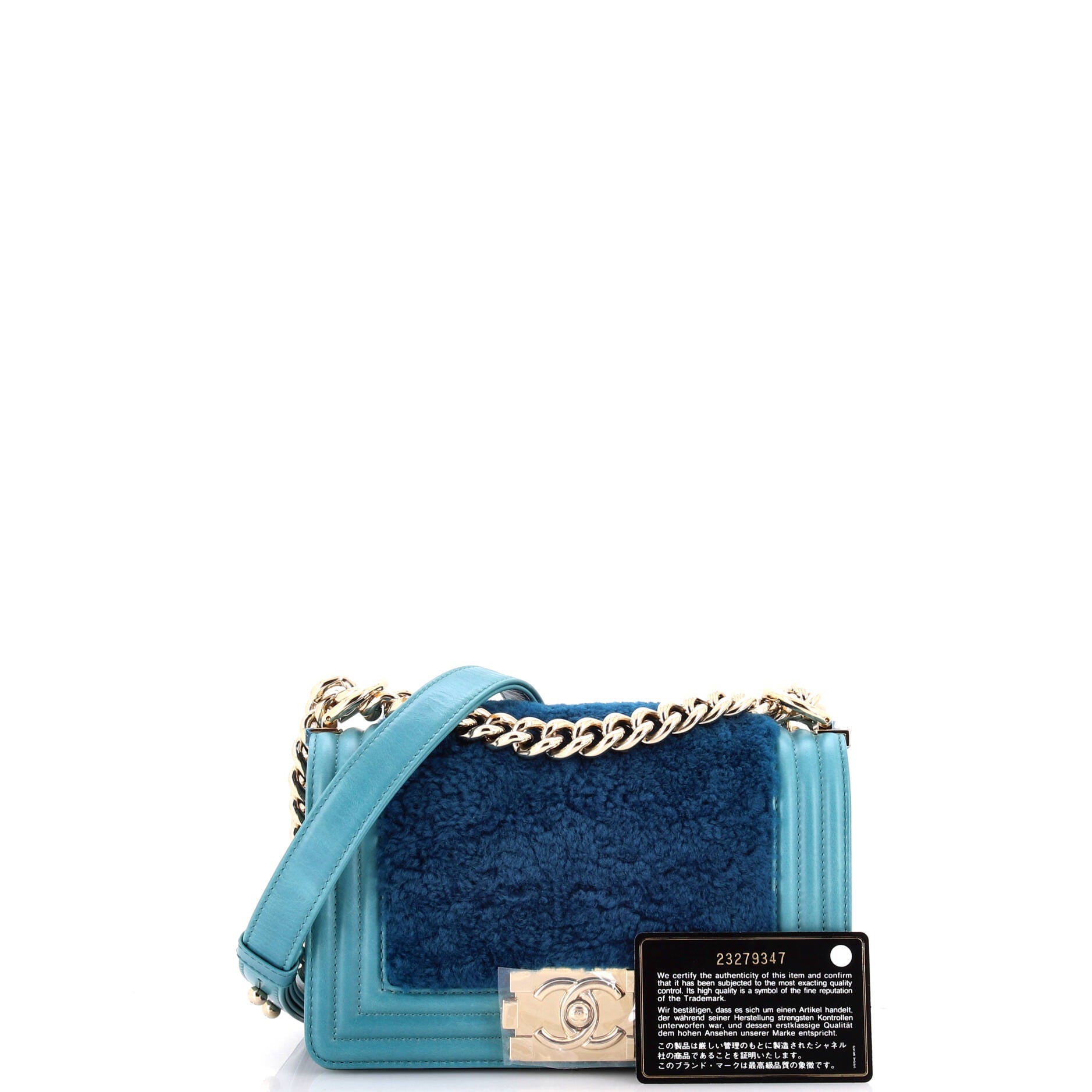 Pre-Loved Chanel Boy Flap Bag Shearling with Leather Small - Image 2