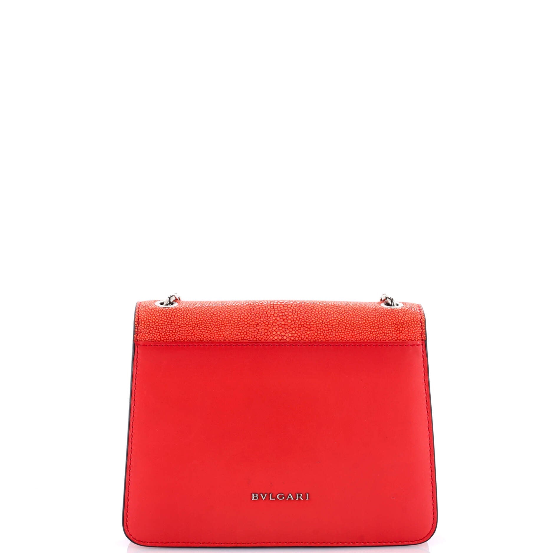 Pre-Loved Bvlgari Serpenti Forever Square Shoulder Bag Leather and Stingray Small - Image 3