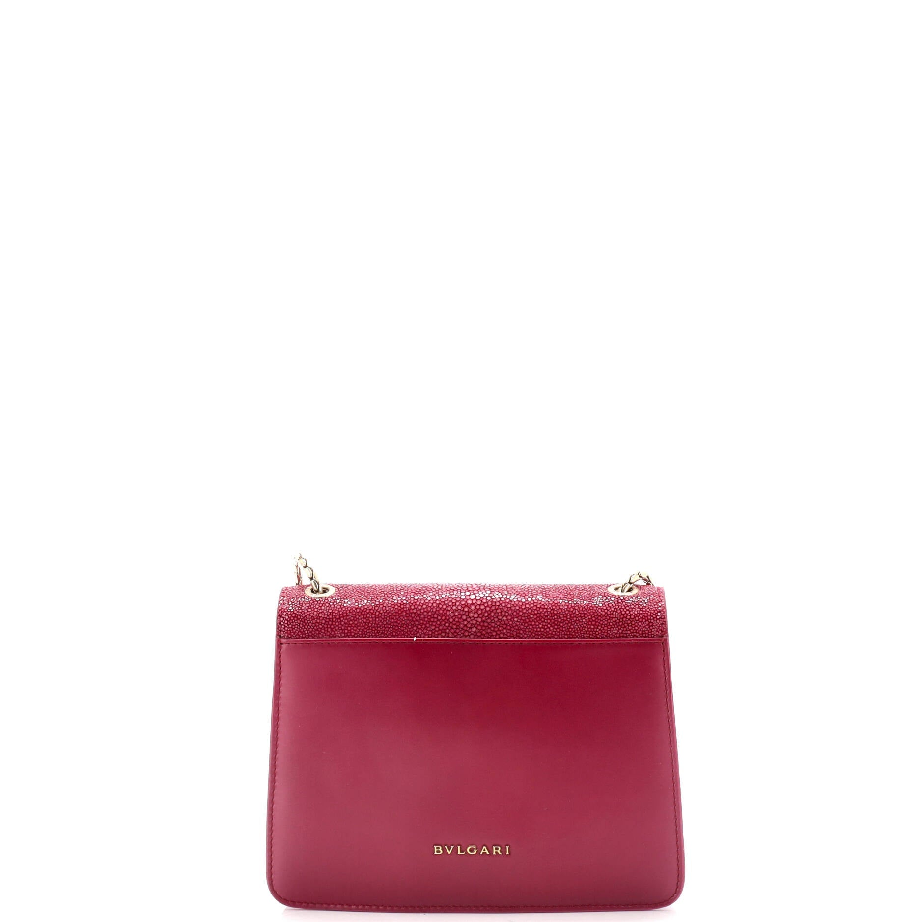 Pre-Loved Bvlgari Serpenti Forever Square Shoulder Bag Leather and Stingray Small - Image 3