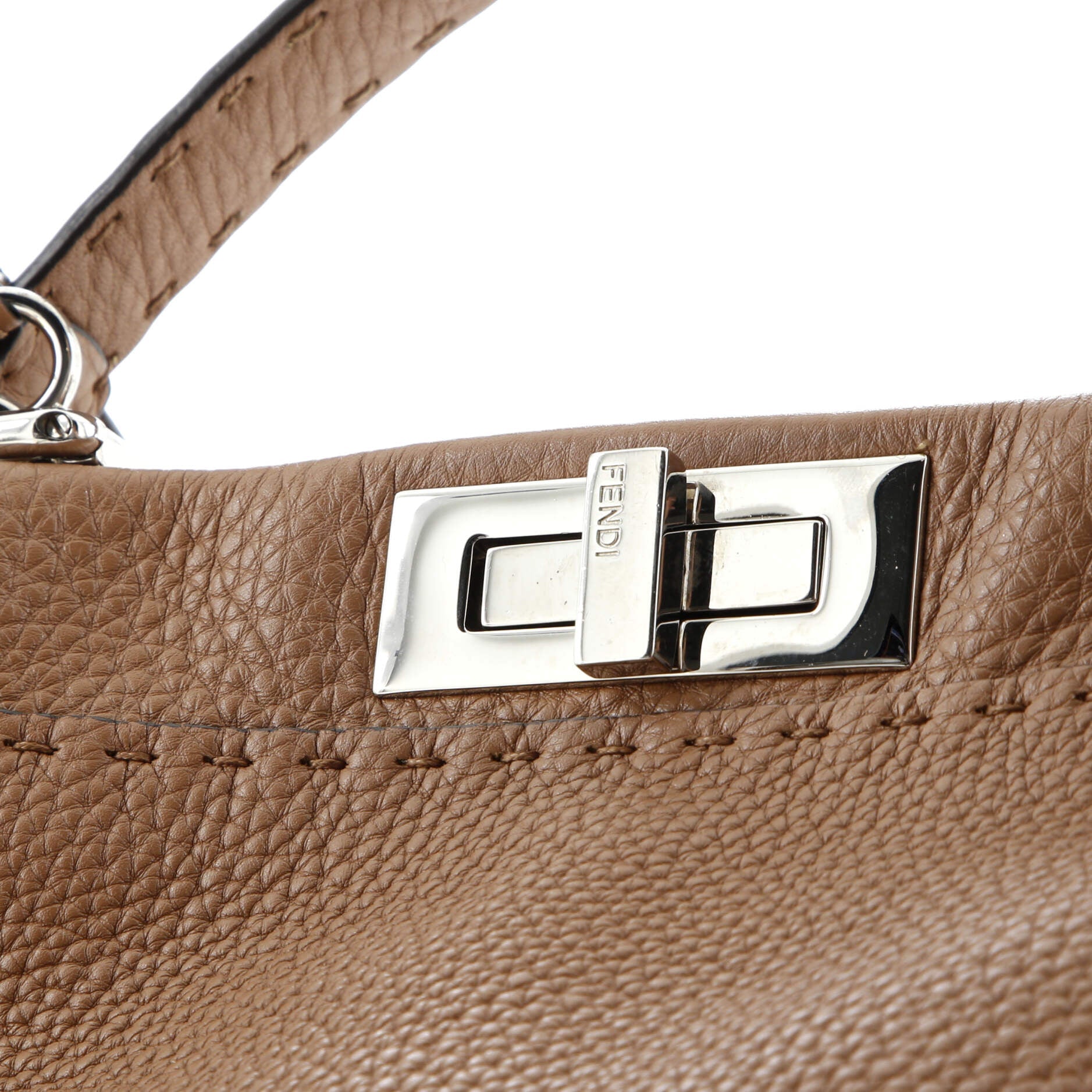 Pre-Loved Fendi Selleria Peekaboo Bag Rigid Leather Regular - Image 6