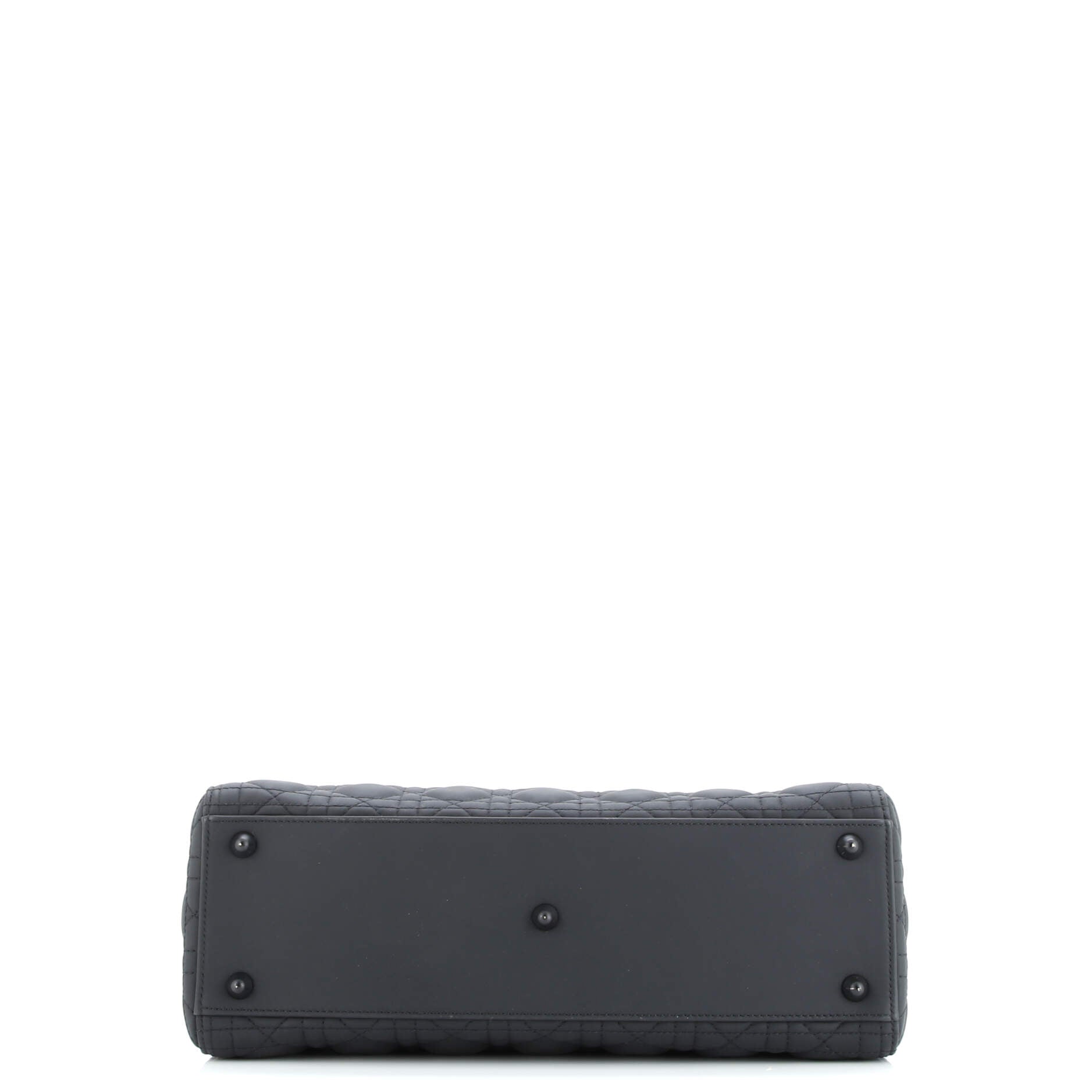 Pre-Loved Christian Dior Ultra Matte Lady Dior Bag Cannage Quilt Calfskin Large - Image 7