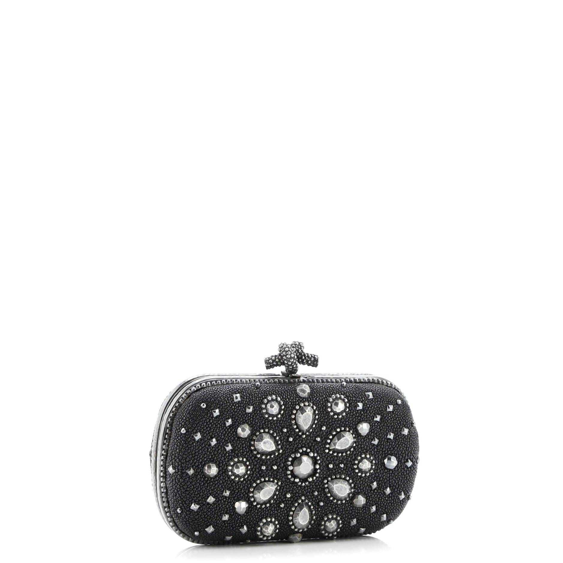 Pre-Loved Bottega Veneta Box Knot Clutch Embellished Stingray Small - Image 2