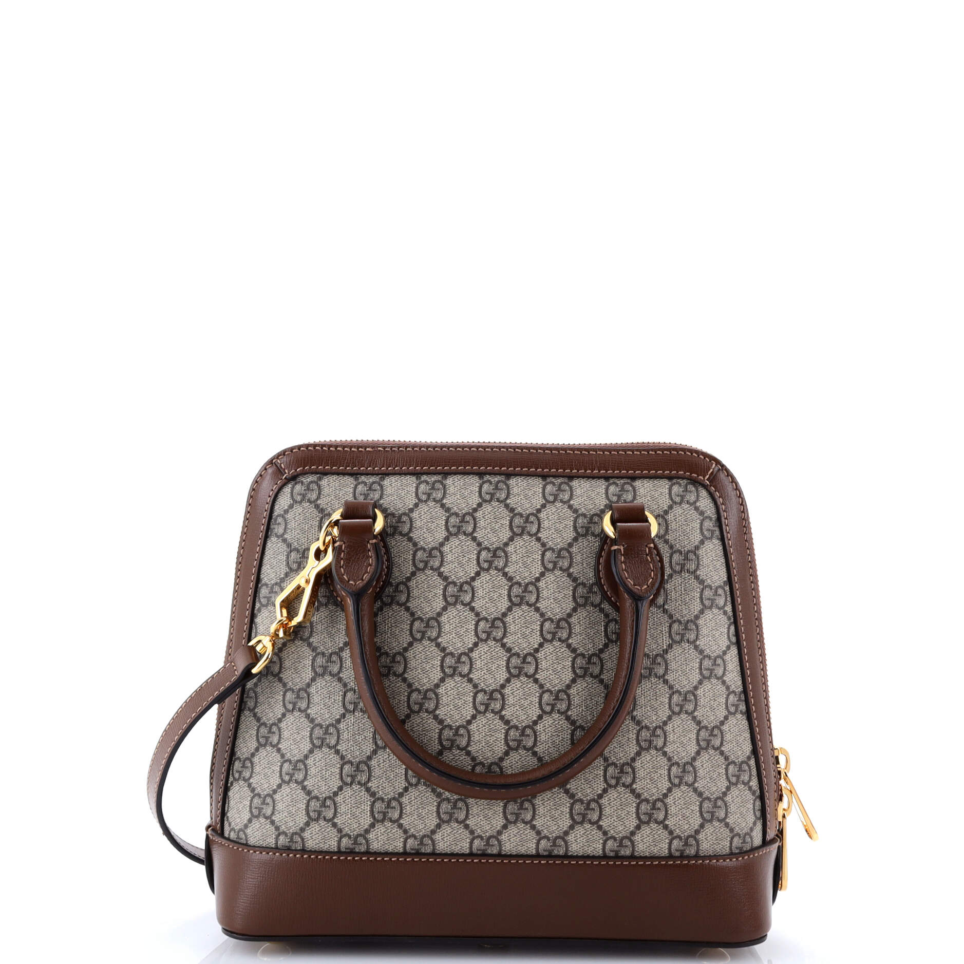 Pre-Loved Gucci Horsebit 1955 Top Handle Bag GG Coated Canvas with Leather Small - Image 3