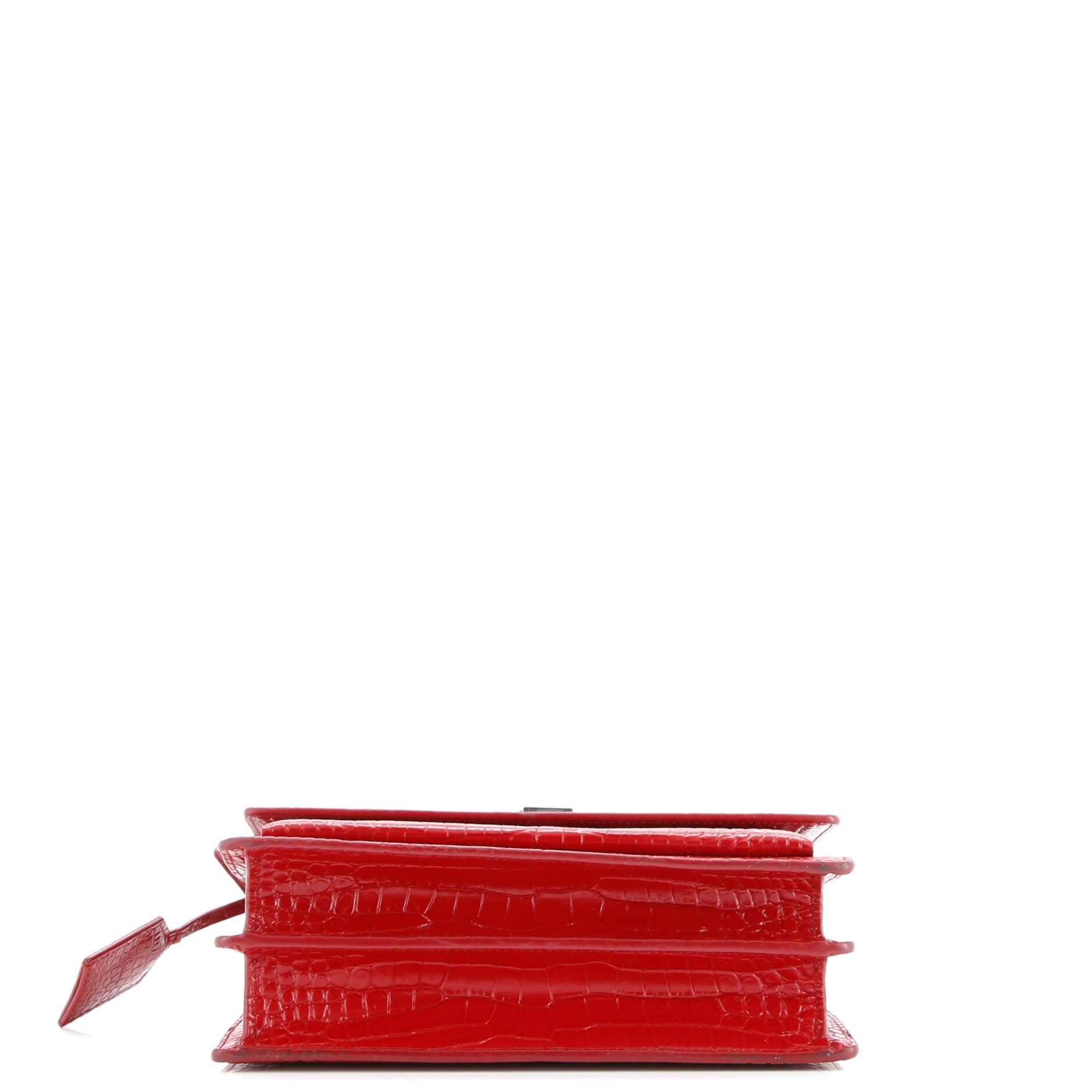 Pre-Loved Saint Laurent Sunset Crossbody Bag Crocodile Embossed Leather Medium - Image 4