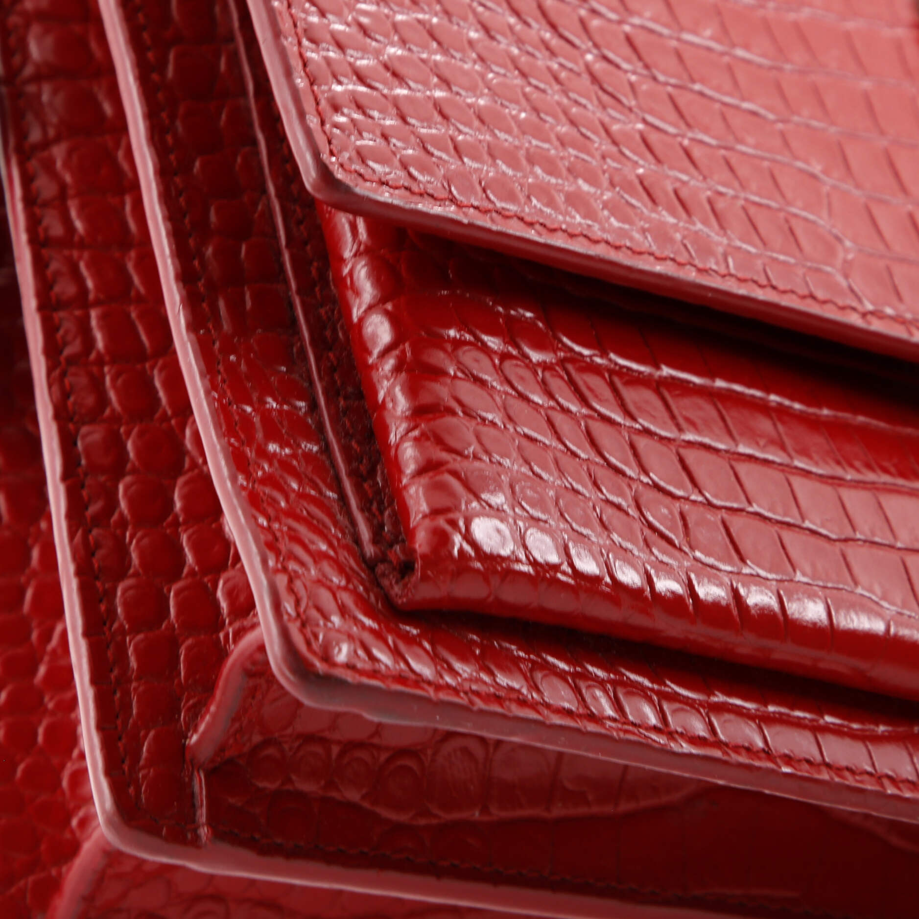 Pre-Loved Saint Laurent Sunset Crossbody Bag Crocodile Embossed Leather Medium - Image 7