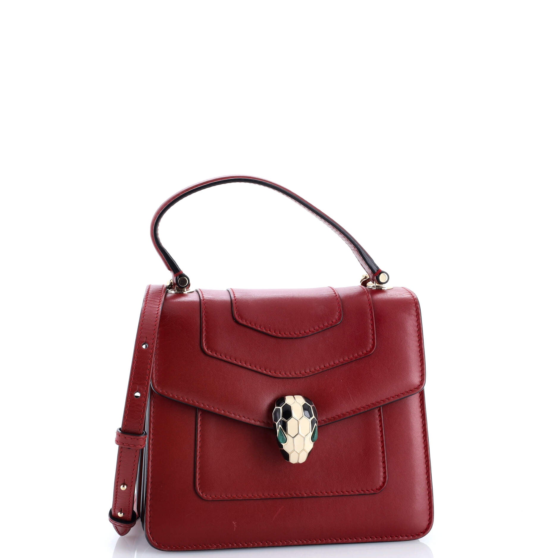 Pre-Loved Bvlgari Serpenti Forever Top Handle Bag Leather Small - Image 2