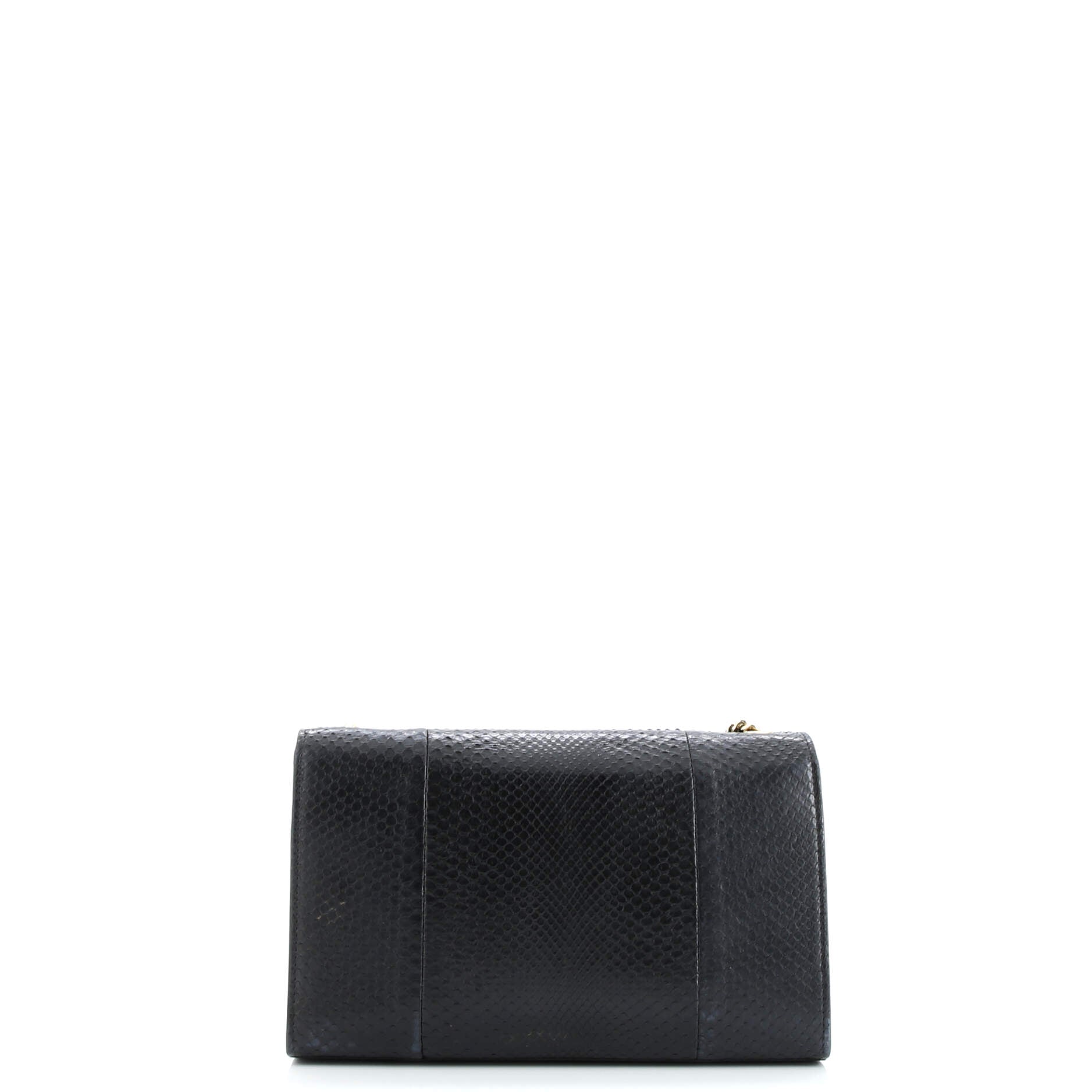 Pre-Loved Saint Laurent Classic Monogram Tassel Crossbody Bag Python Embossed Leather Medium - Image 3