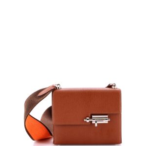 Pre-Loved Hermes Verrou Bag Chevre Mysore and Canvas Mini