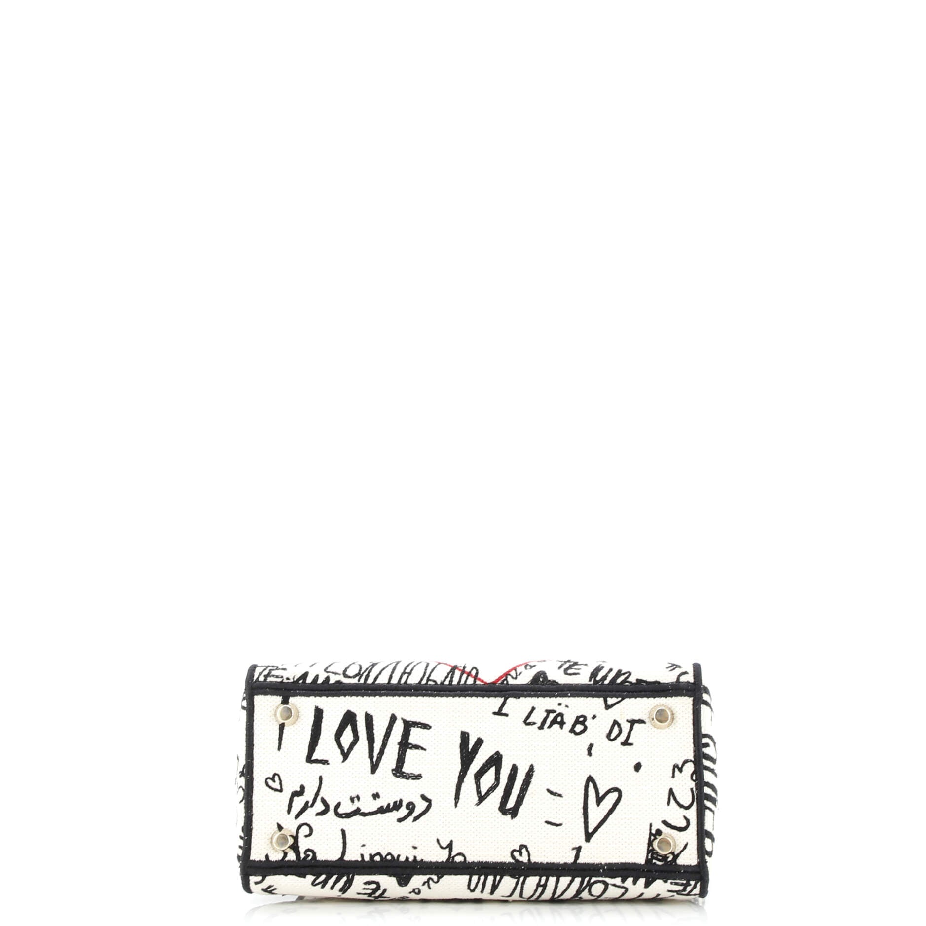 Pre-Loved Christian Dior Lady D-Lite Bag Embroidered Canvas Medium - Image 4