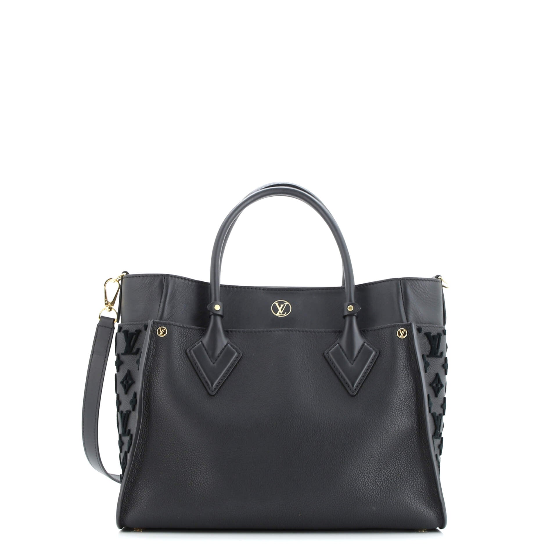 Pre-Loved Louis Vuitton On My Side Tote Monogram Tuffetage Leather MM - Image 3