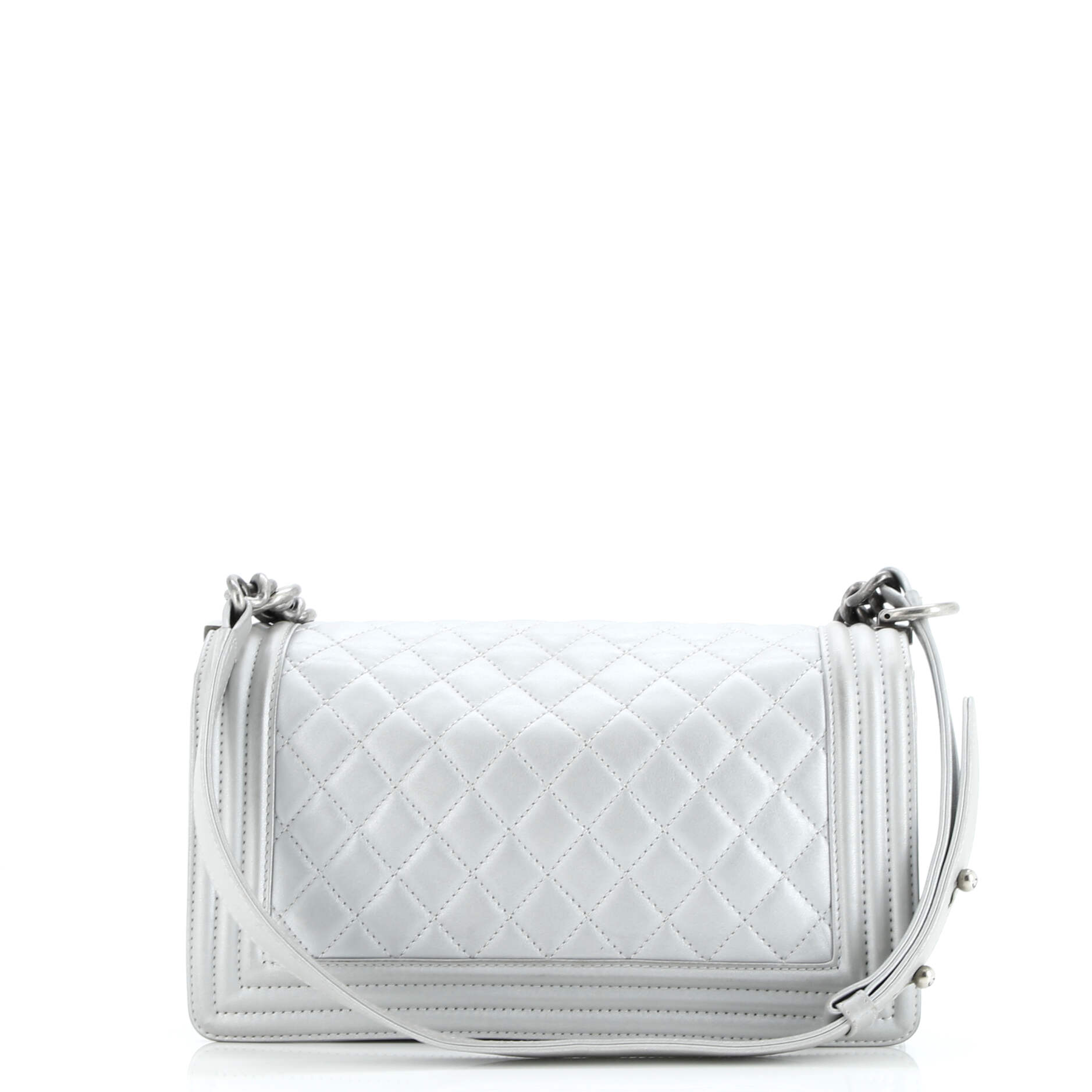 Pre-Loved Chanel Boy Flap Bag Quilted Calfskin Old Medium - Image 3