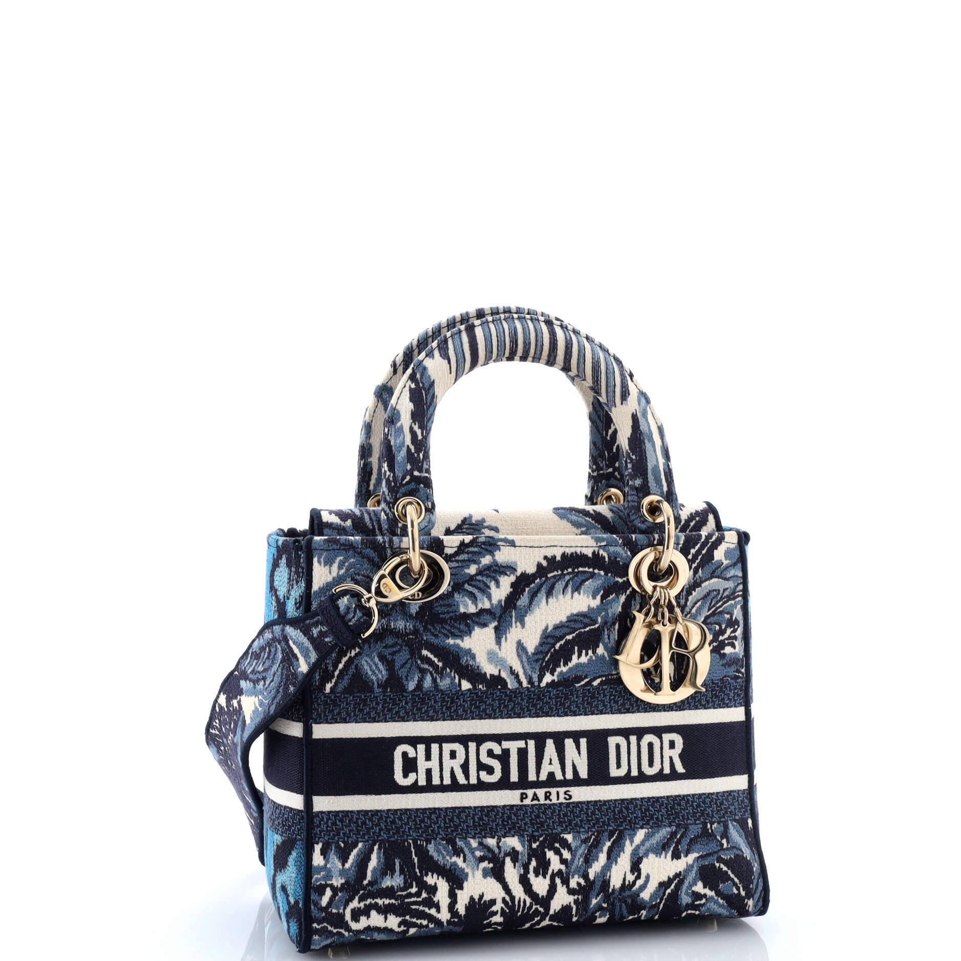 Pre-Loved Christian Dior Toile de Jouy Lady D-Lite Bag Embroidered Canvas - Image 2