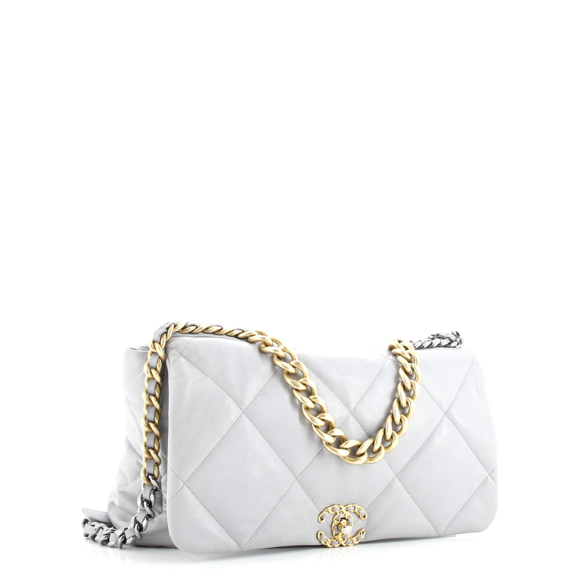 Pre-Loved Chanel 19 Flap Bag Quilted Leather Maxi - Image 3