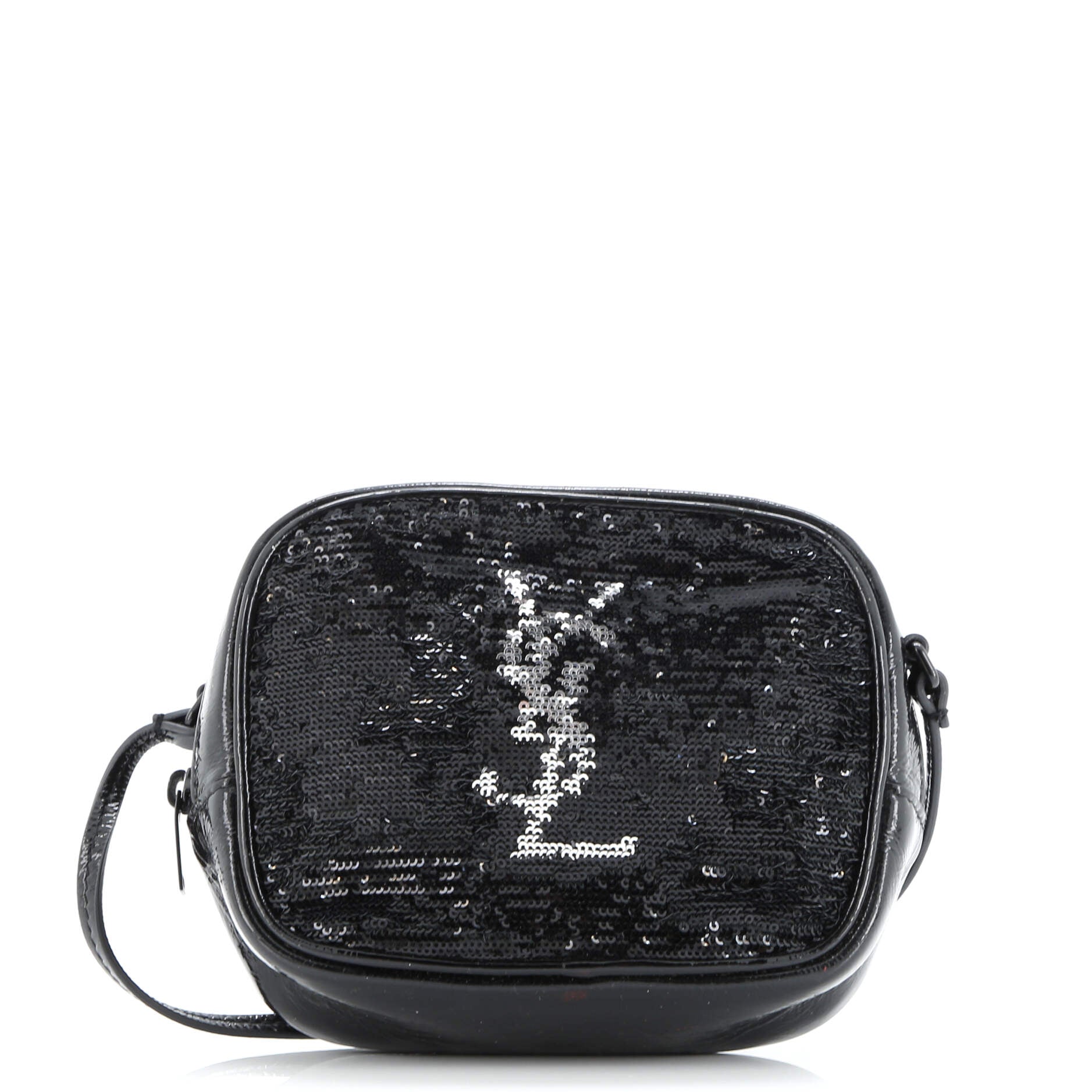 Pre-Loved Saint Laurent Classic Monogram Blogger Crossbody Bag Sequins and Patent Small