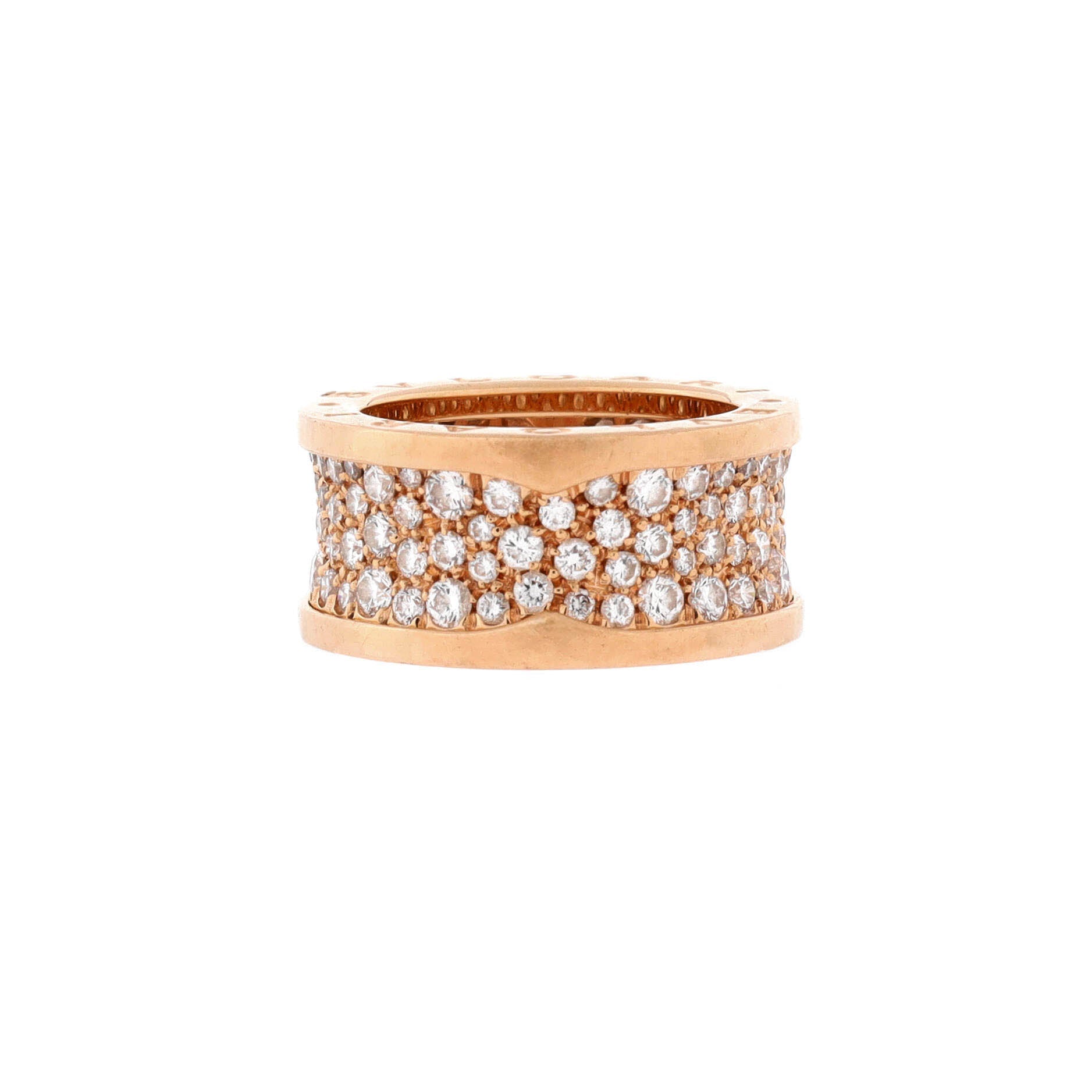 Pre-Loved Bvlgari B.Zero1 Ring 18K Rose Gold with Pave Diamonds - Image 3