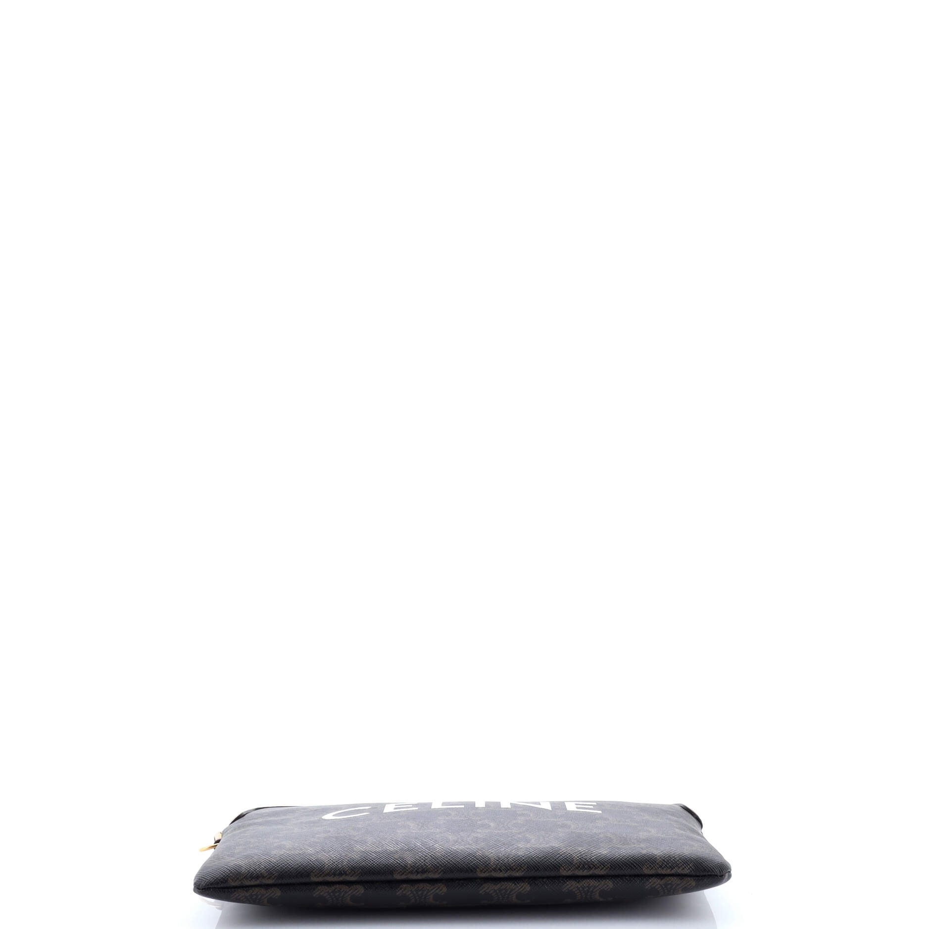 Pre-Loved Celine Logo Zip Wristlet Pouch Triomphe Coated Canvas Small - Image 4