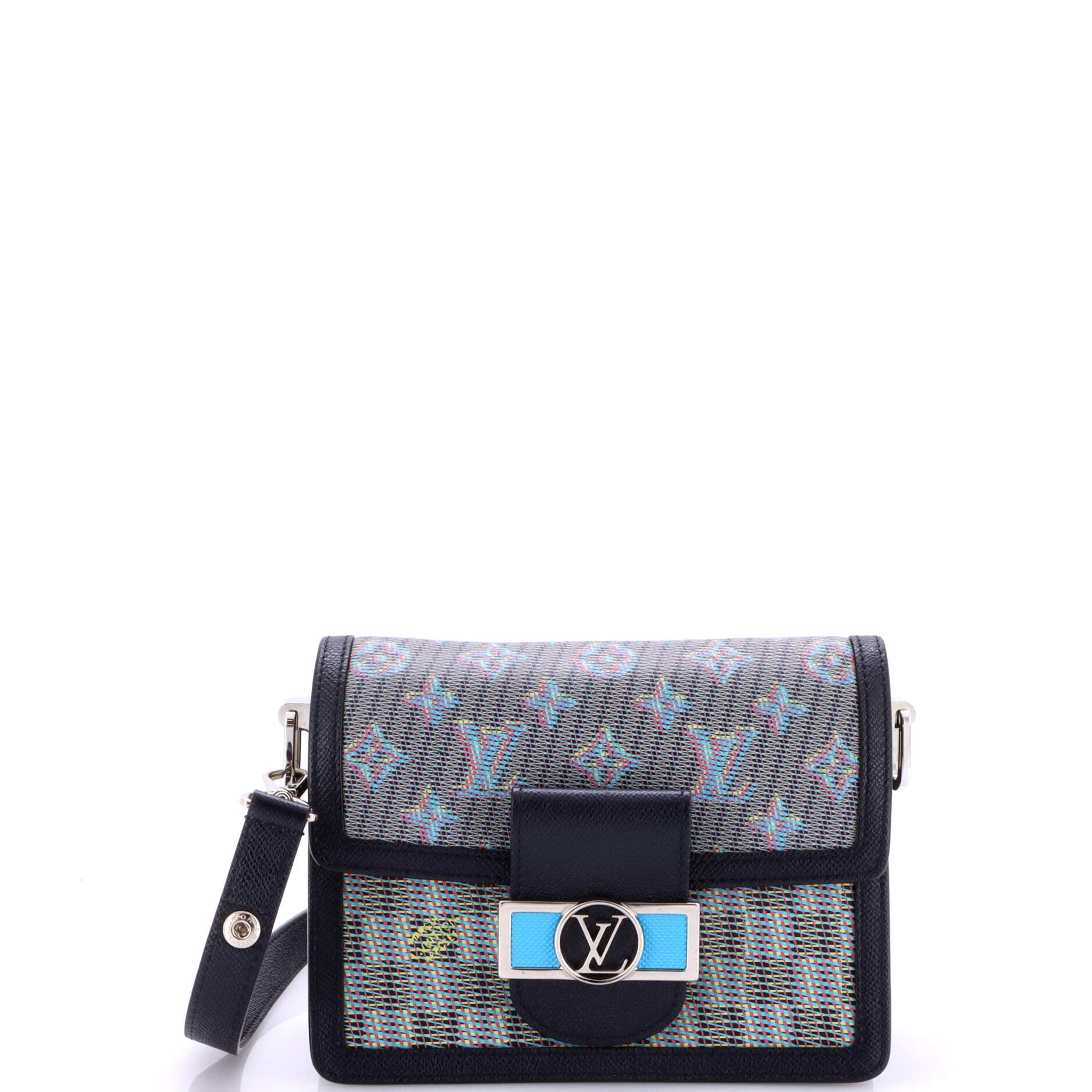 Pre-Loved Louis Vuitton Dauphine Shoulder Bag Damier Monogram LV Pop Canvas Mini