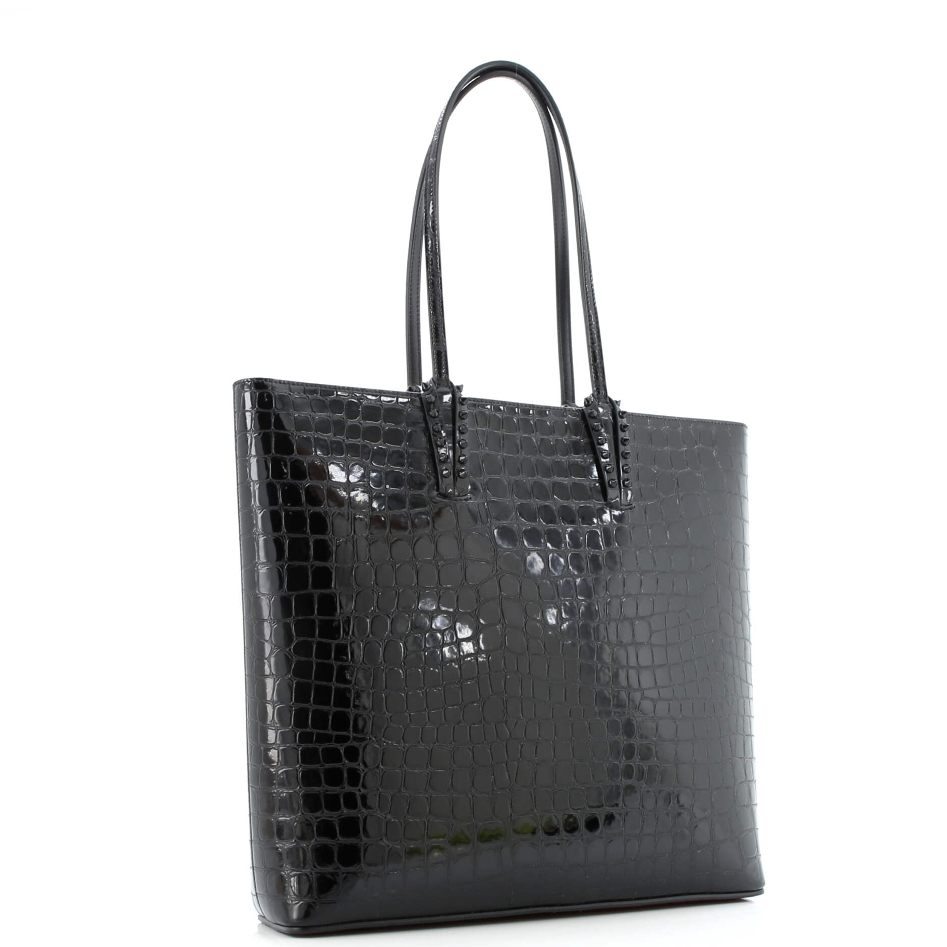 Pre-Loved Christian Louboutin Cabata North South Zipped Tote Crocodile Embossed Leather - Image 2