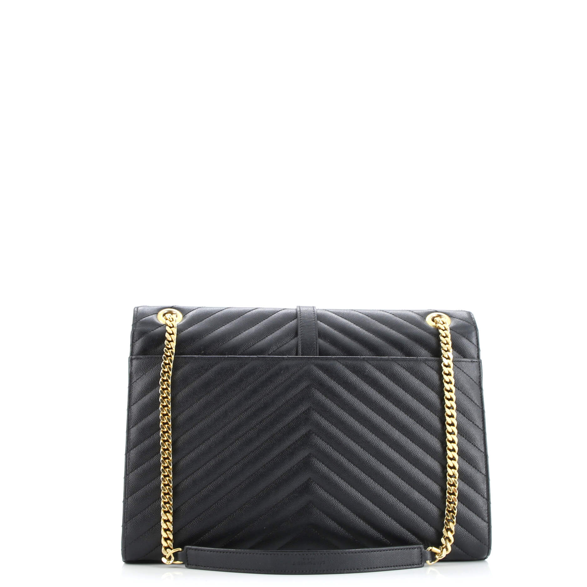 Pre-Loved Saint Laurent Classic Monogram Envelope Satchel Matelasse Chevron Leather Large - Image 3