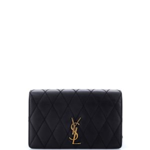 Pre-Loved Saint Laurent Angie Chain Shoulder Bag Quilted Leather Small