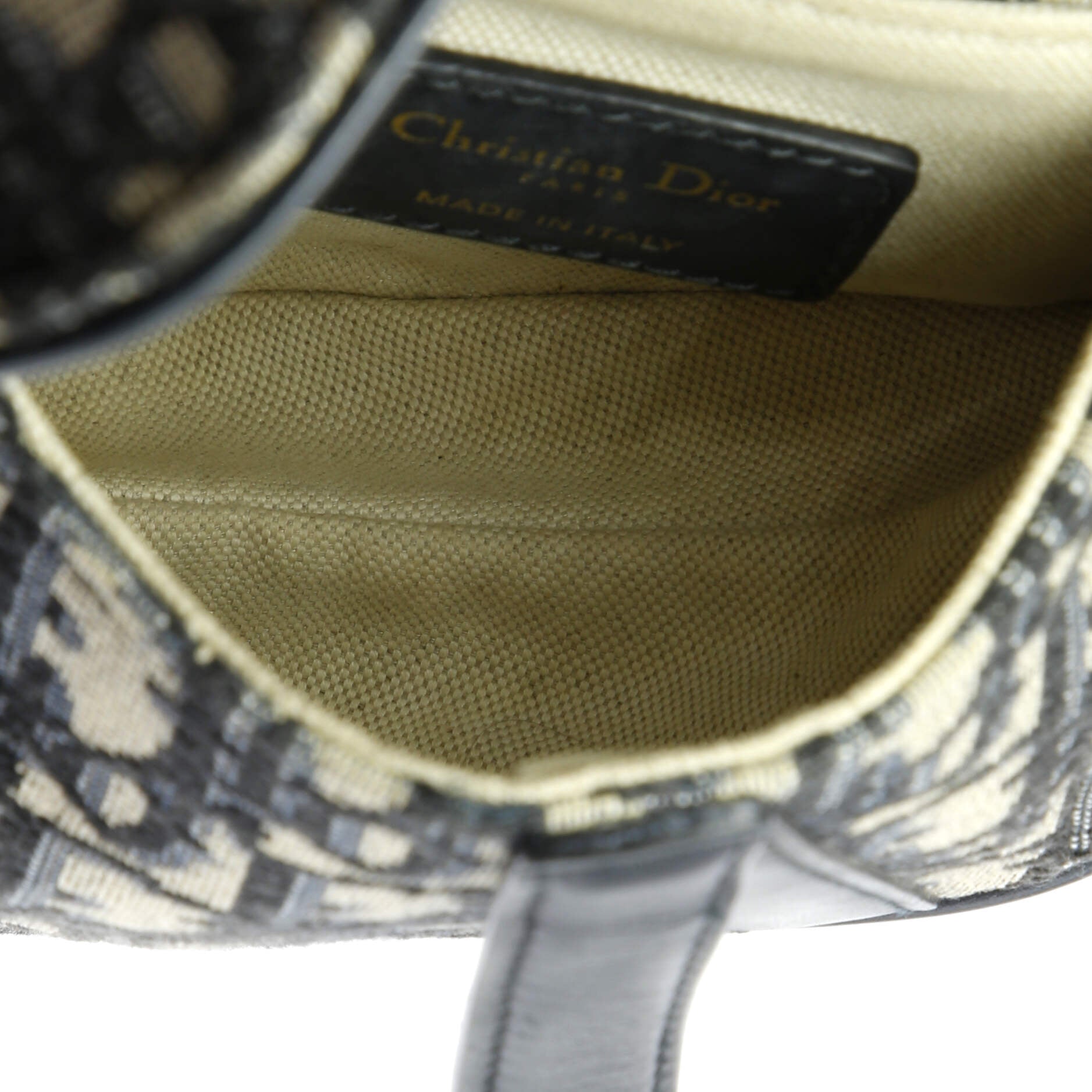 Pre-Loved Christian Dior Saddle Handbag with Strap Oblique Canvas Mini - Image 5