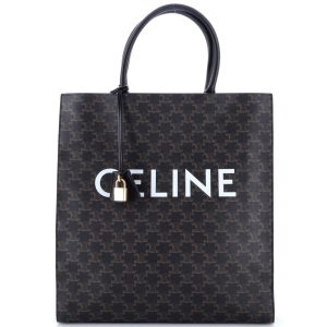 Pre-Loved Celine Vertical Cabas Tote Triomphe Coated Canvas Large