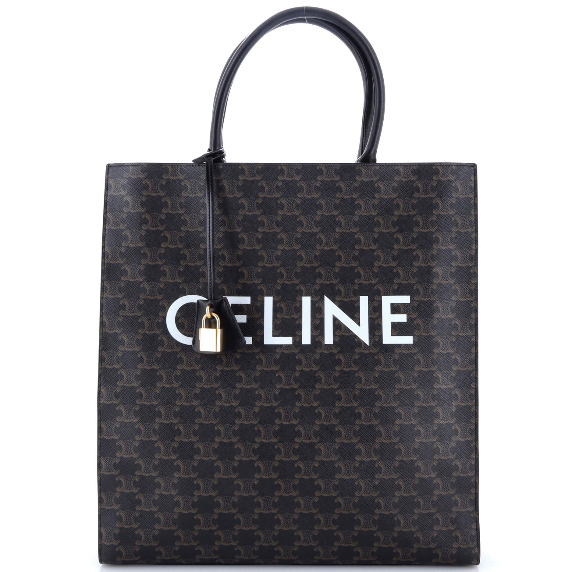 Pre-Loved Celine Vertical Cabas Tote Triomphe Coated Canvas Large