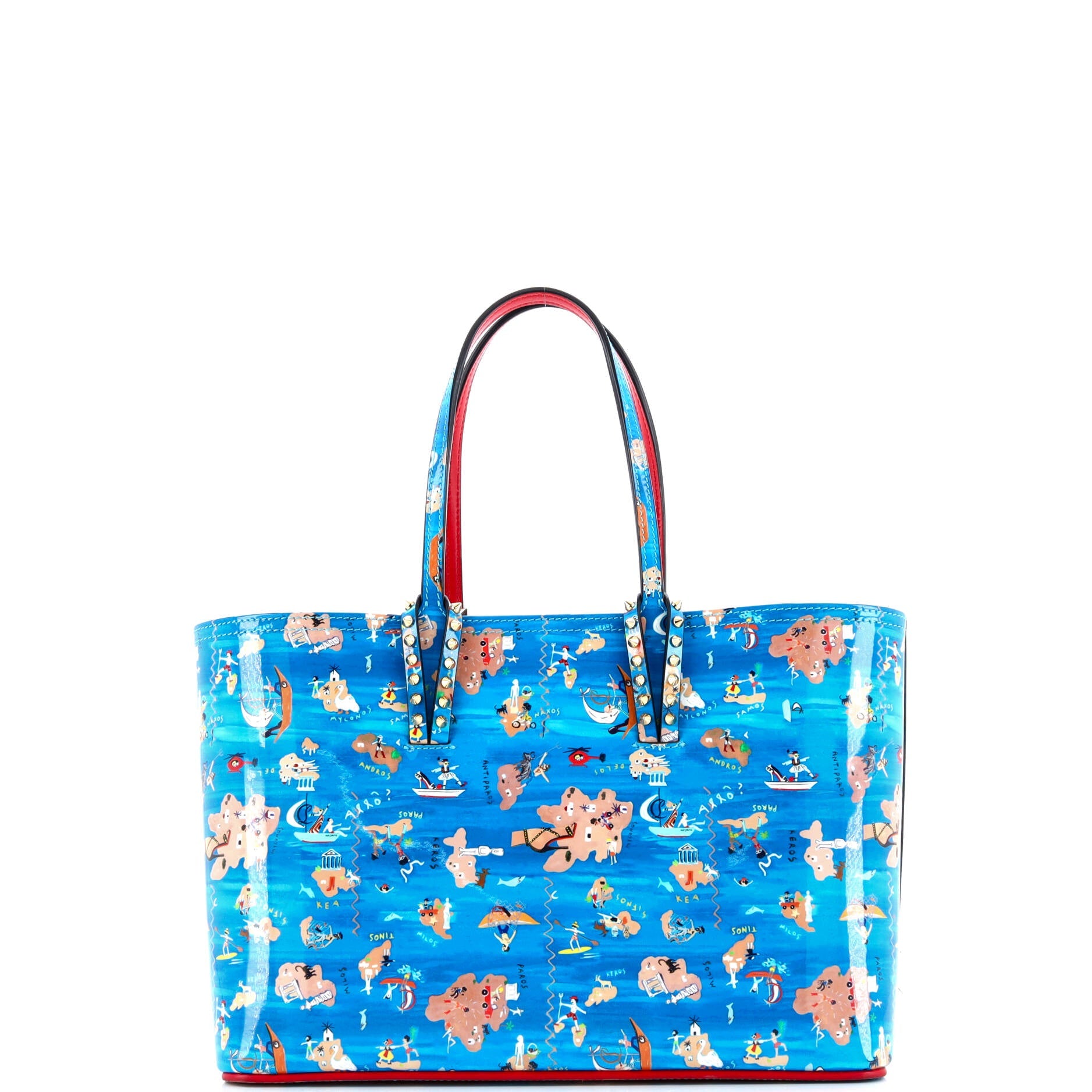 Pre-Loved Christian Louboutin Cabata East West Tote Printed Patent Small - Image 4