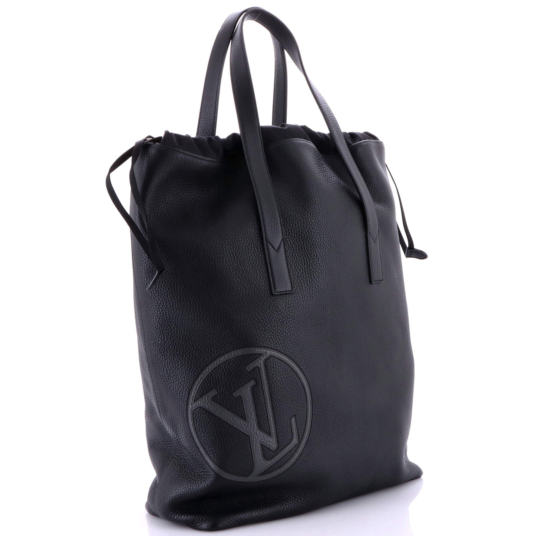 Pre-Loved Louis Vuitton Cabas Light Drawstring Bag Initials Taurillon Leather - Image 3