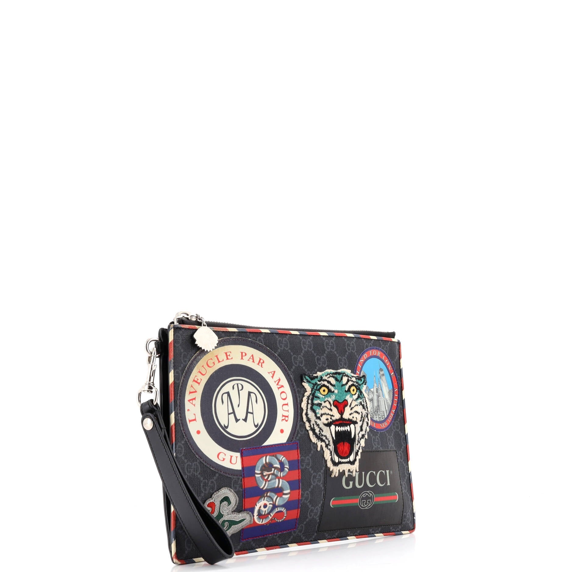 Pre-Loved Gucci Night Courrier Pouch GG Coated Canvas with Applique - Image 2