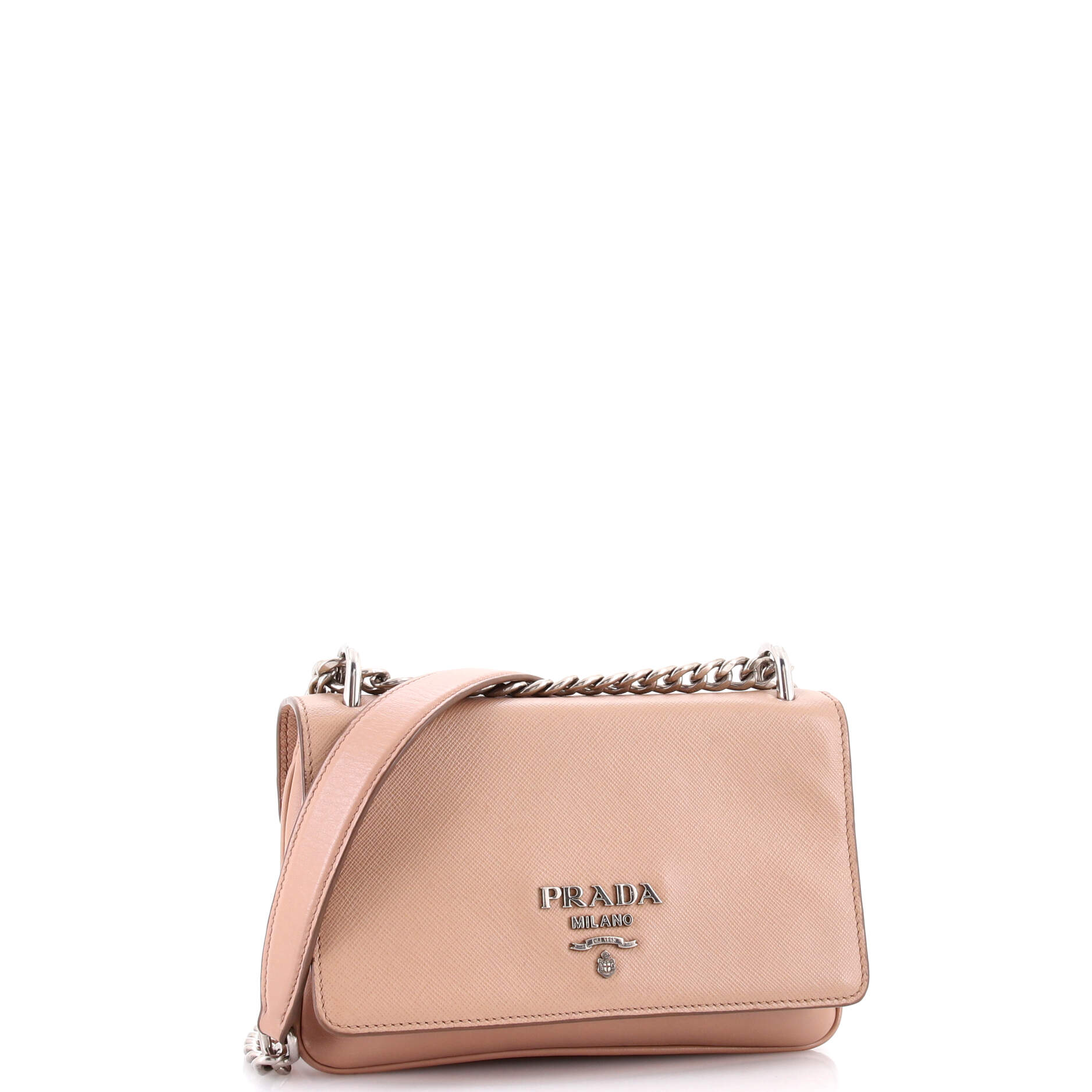 Pre-Loved Prada Chain Flap Crossbody Bag Saffiano and Soft Calf Small - Image 2