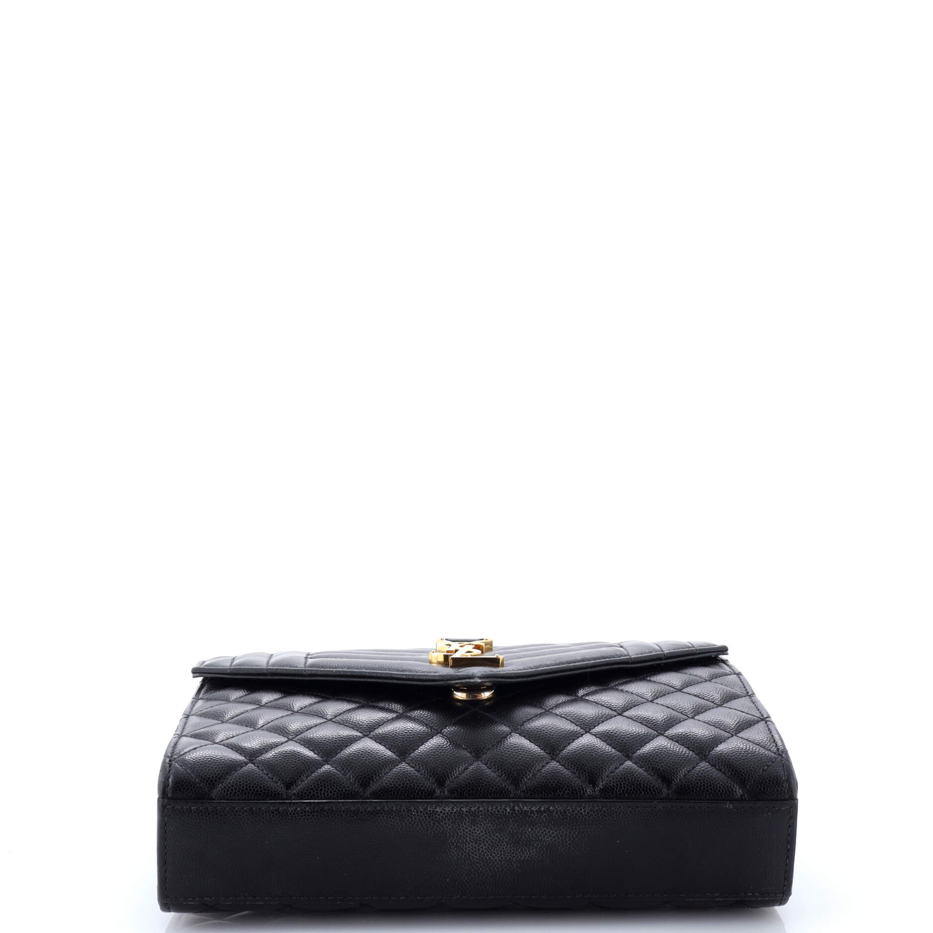 Pre-Loved Saint Laurent Classic Monogram Envelope Satchel Mixed Matelasse Leather Medium - Image 4