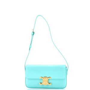 Pre-Loved Celine Triomphe East-West Shoulder Bag Smooth Calfskin