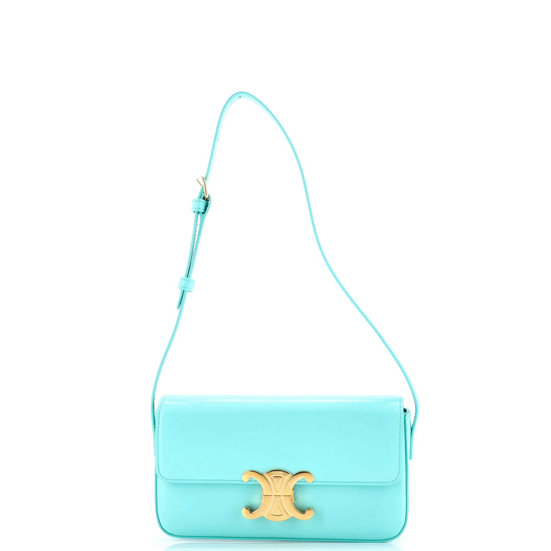 Pre-Loved Celine Triomphe East-West Shoulder Bag Smooth Calfskin